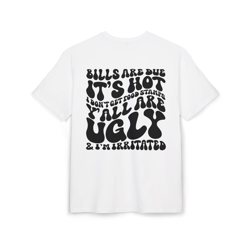 Oversize Tee — Retro Drip Smiley “Bills Are Due” Graphic