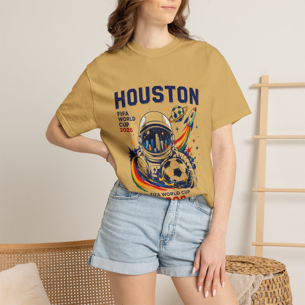 Houston FIFA World Cup 2026 Astronaut Soccer T-Shirt