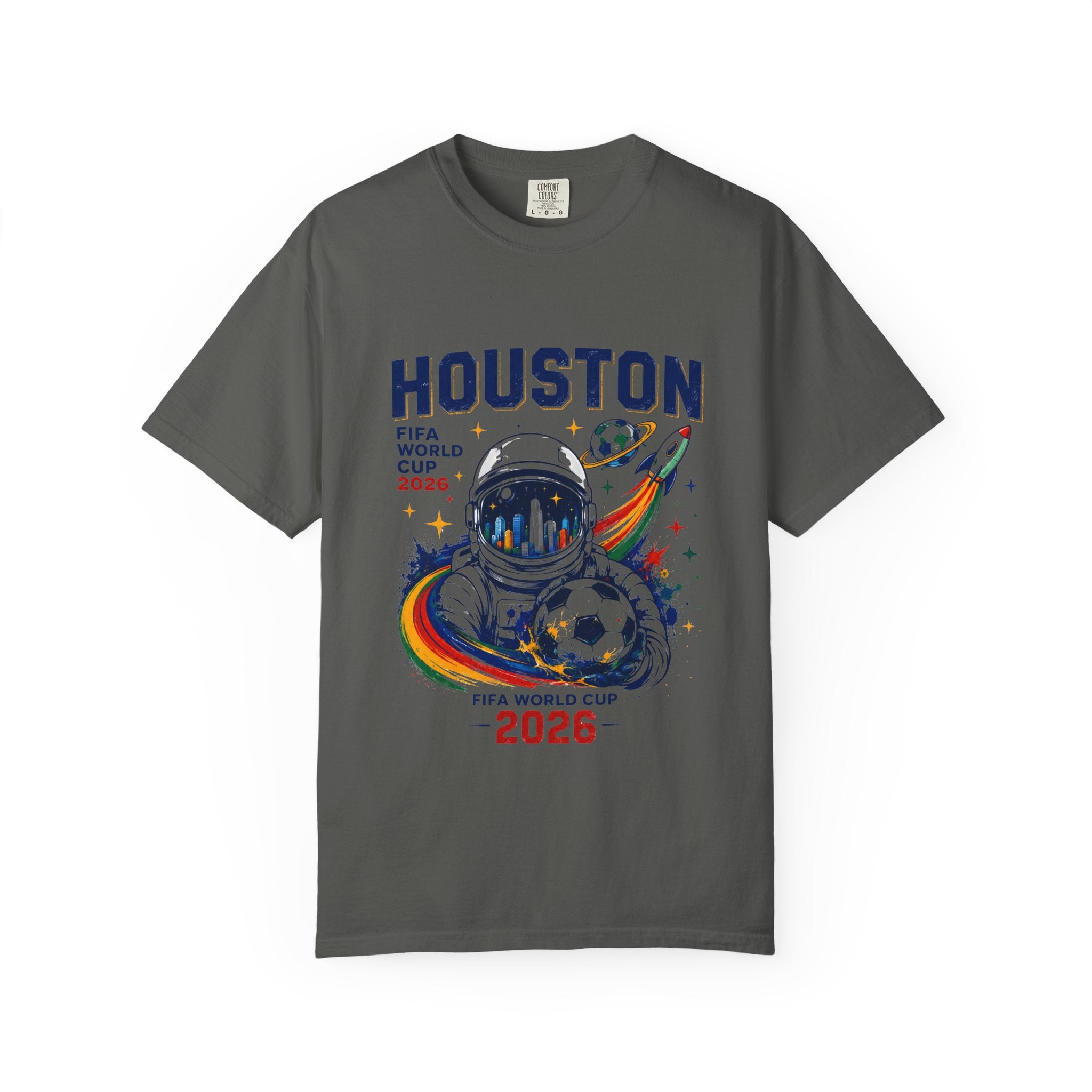 Houston FIFA World Cup 2026 Astronaut Soccer T-Shirt