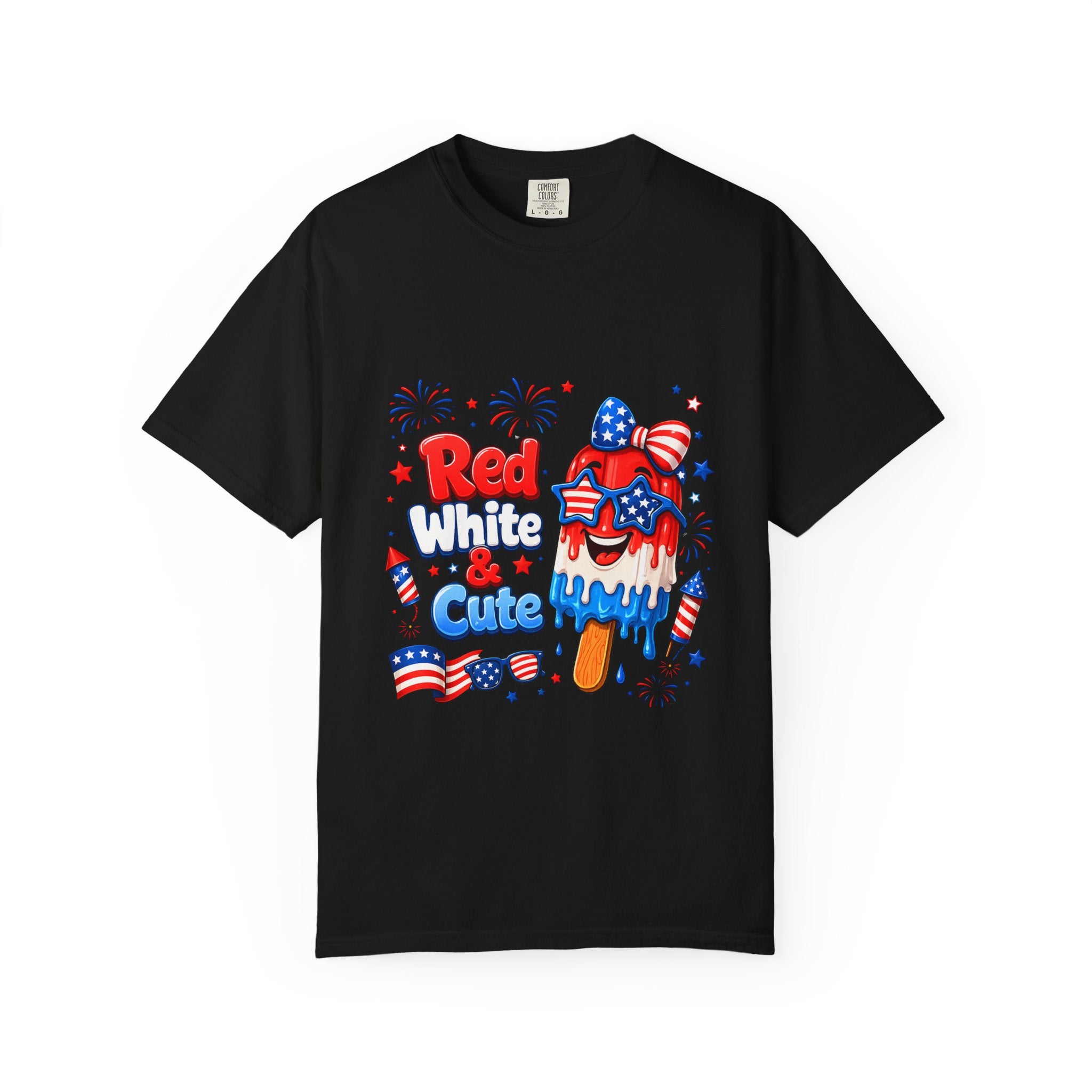 Patriotic "Red White & Cute" T-Shirt — 4th of July American Flag Popsicle Tee