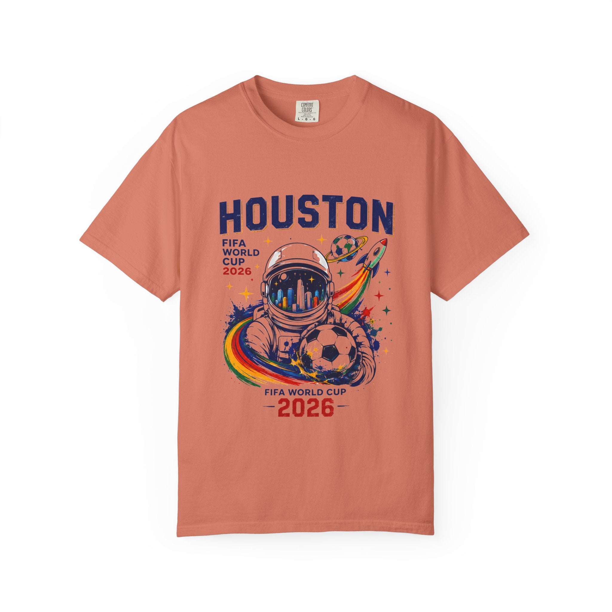 Houston FIFA World Cup 2026 Astronaut Soccer T-Shirt
