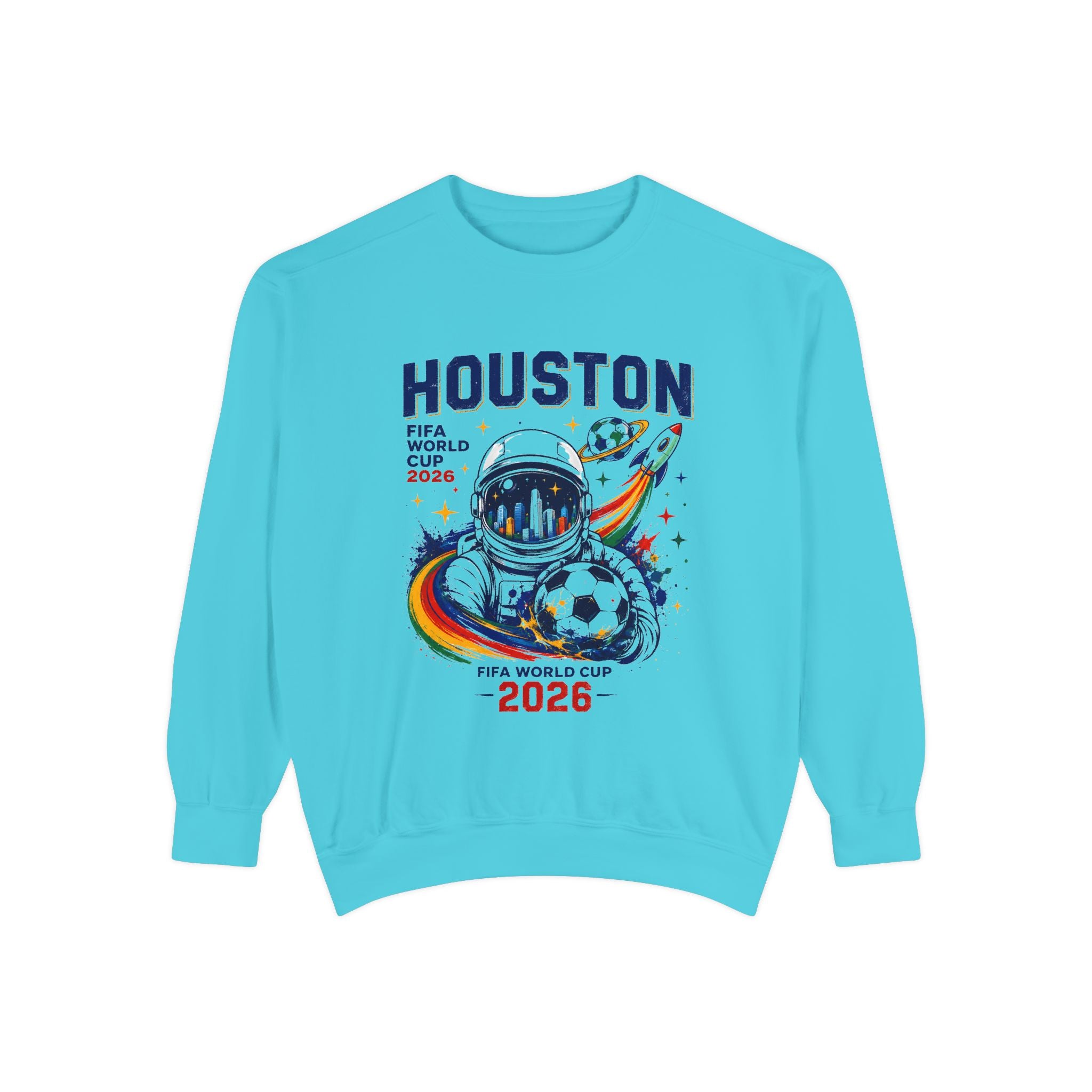 Houston 2026 World Cup Sweatshirt — Astronaut Soccer Graphic