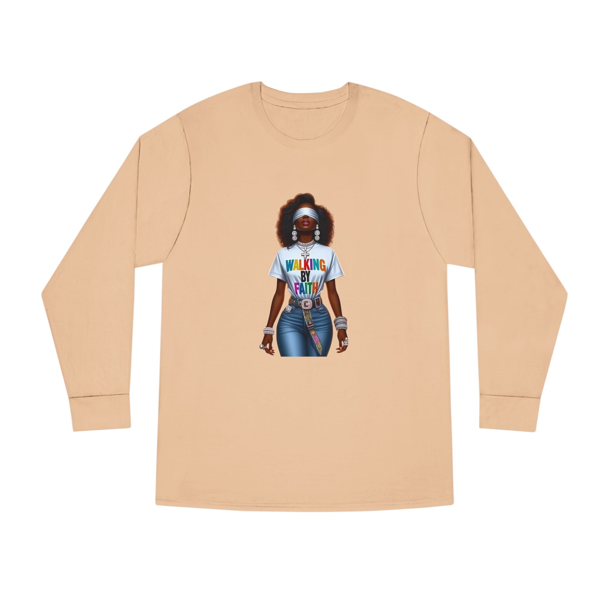 Long Sleeve Tee — 'Walking in My Purpose' Afrocentric Graphic Shirt