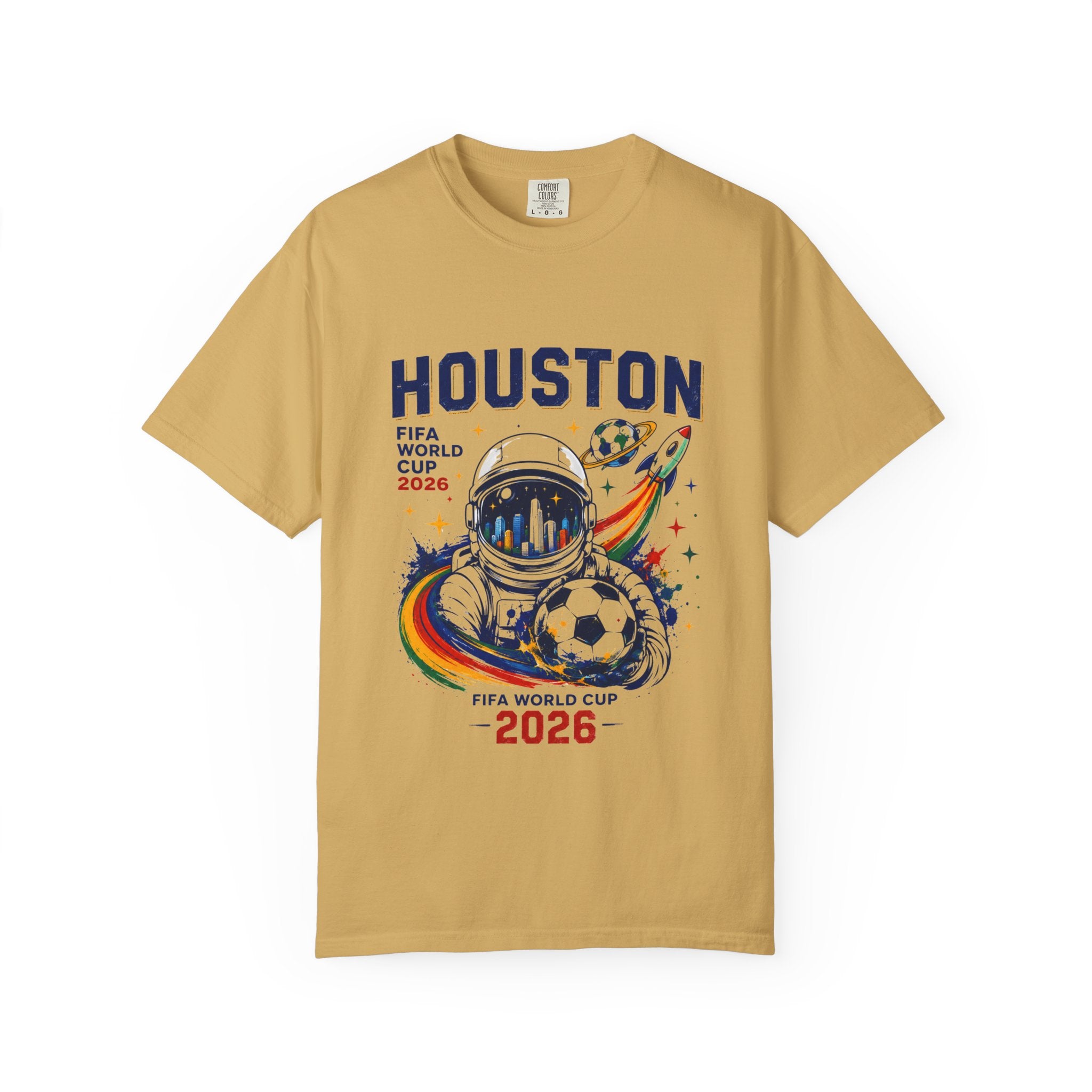 Houston FIFA World Cup 2026 Astronaut Soccer T-Shirt