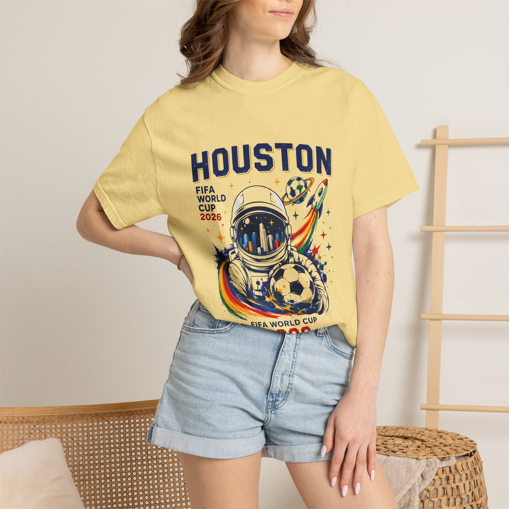 Houston FIFA World Cup 2026 Astronaut Soccer T-Shirt