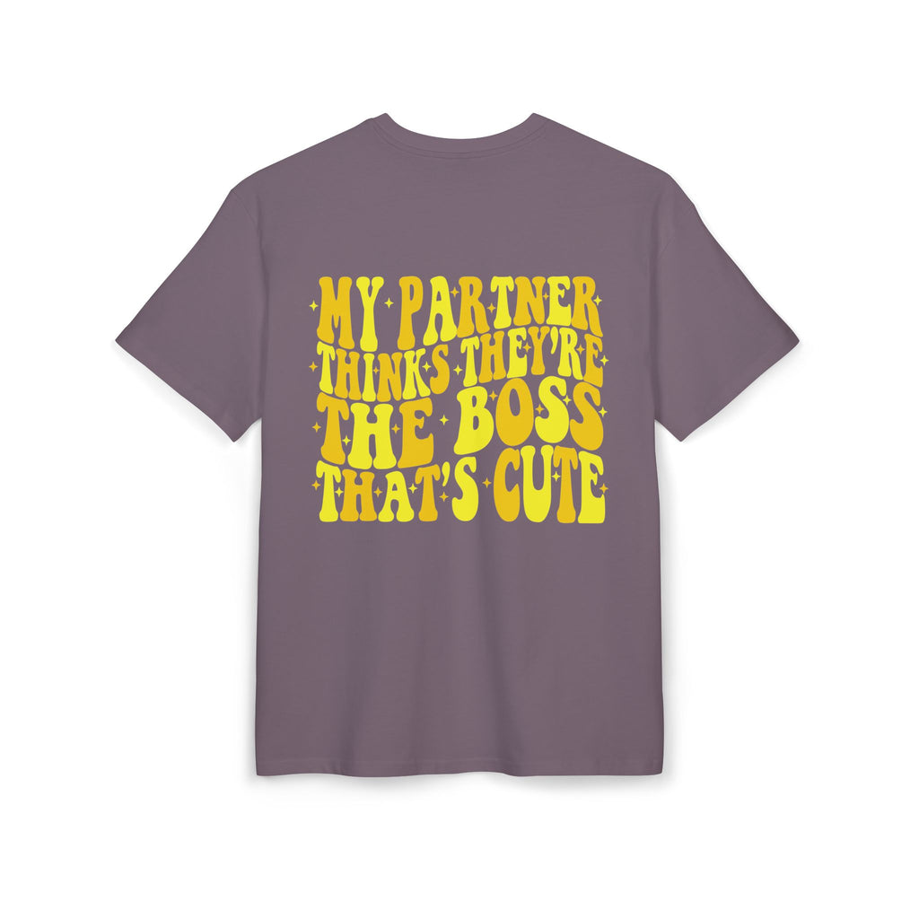 Oversize Tee — Smile Front & “My Partner Thinks They’re The Boss That’s Cute” Back