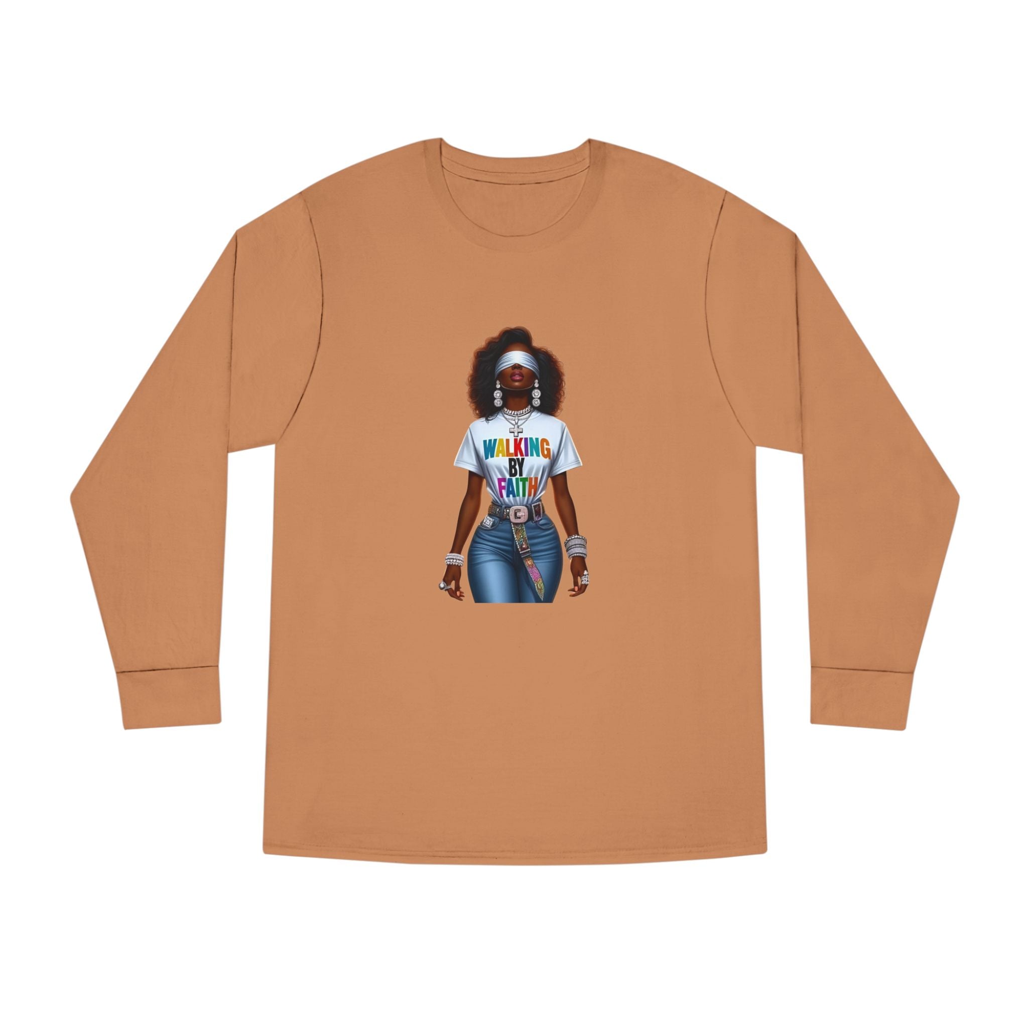 Long Sleeve Tee — 'Walking in My Purpose' Afrocentric Graphic Shirt