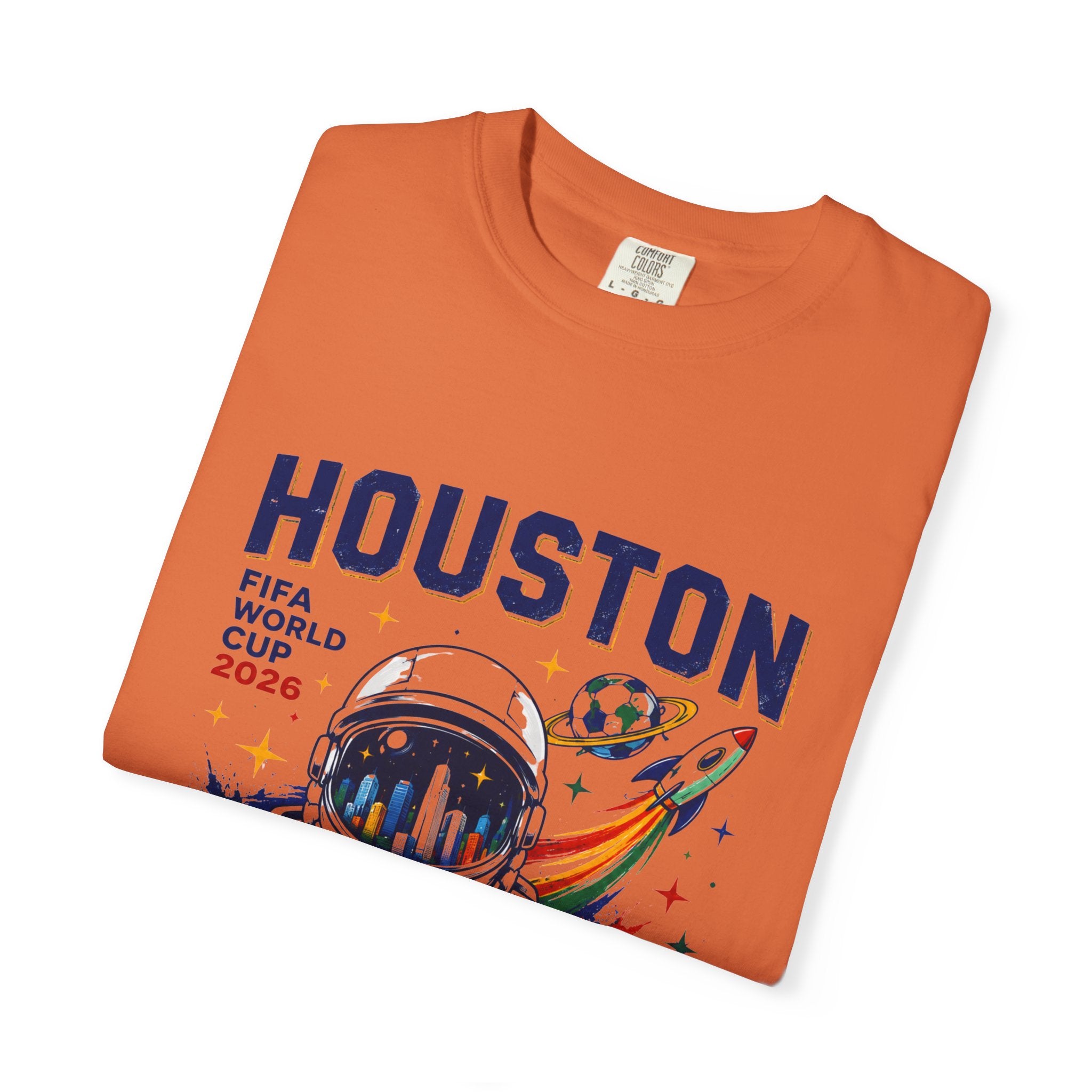 Houston FIFA World Cup 2026 Astronaut Soccer T-Shirt