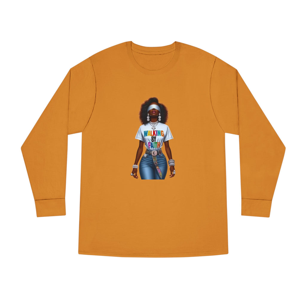 Long Sleeve Tee — 'Walking in My Purpose' Afrocentric Graphic Shirt