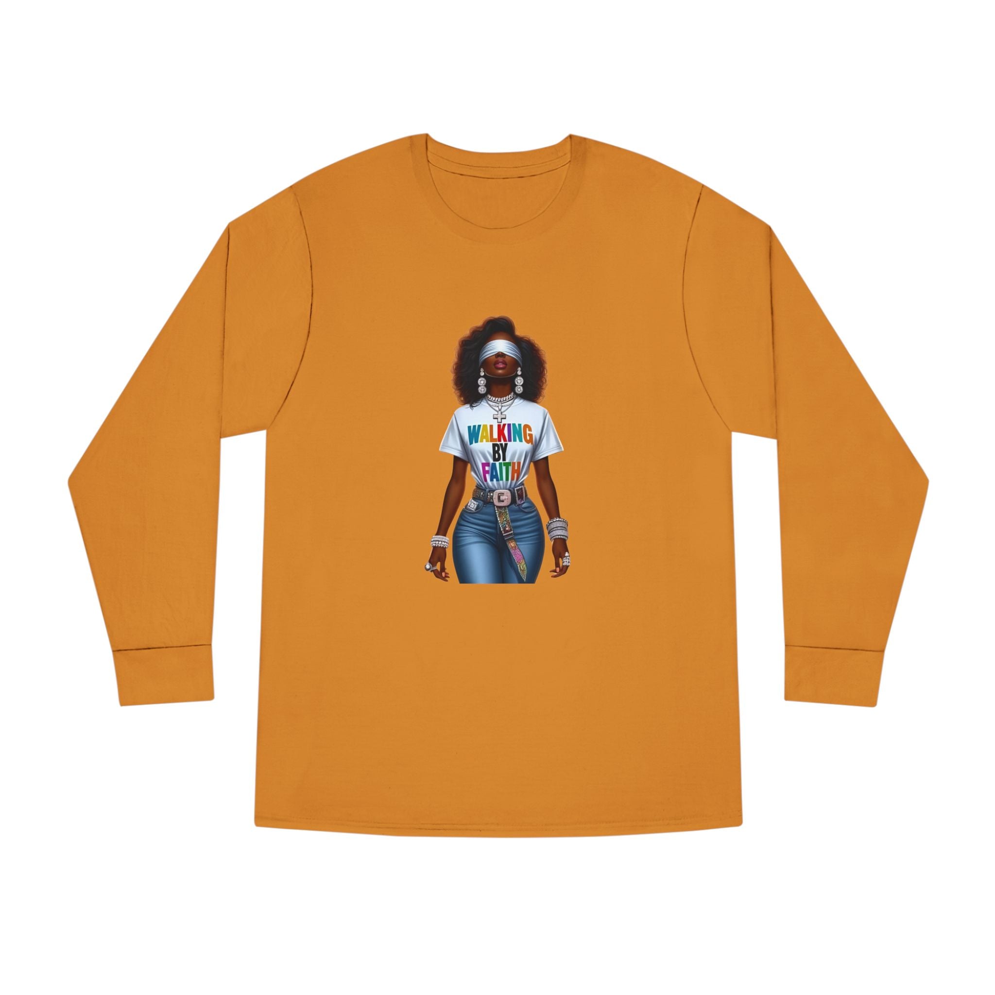 Long Sleeve Tee — 'Walking in My Purpose' Afrocentric Graphic Shirt