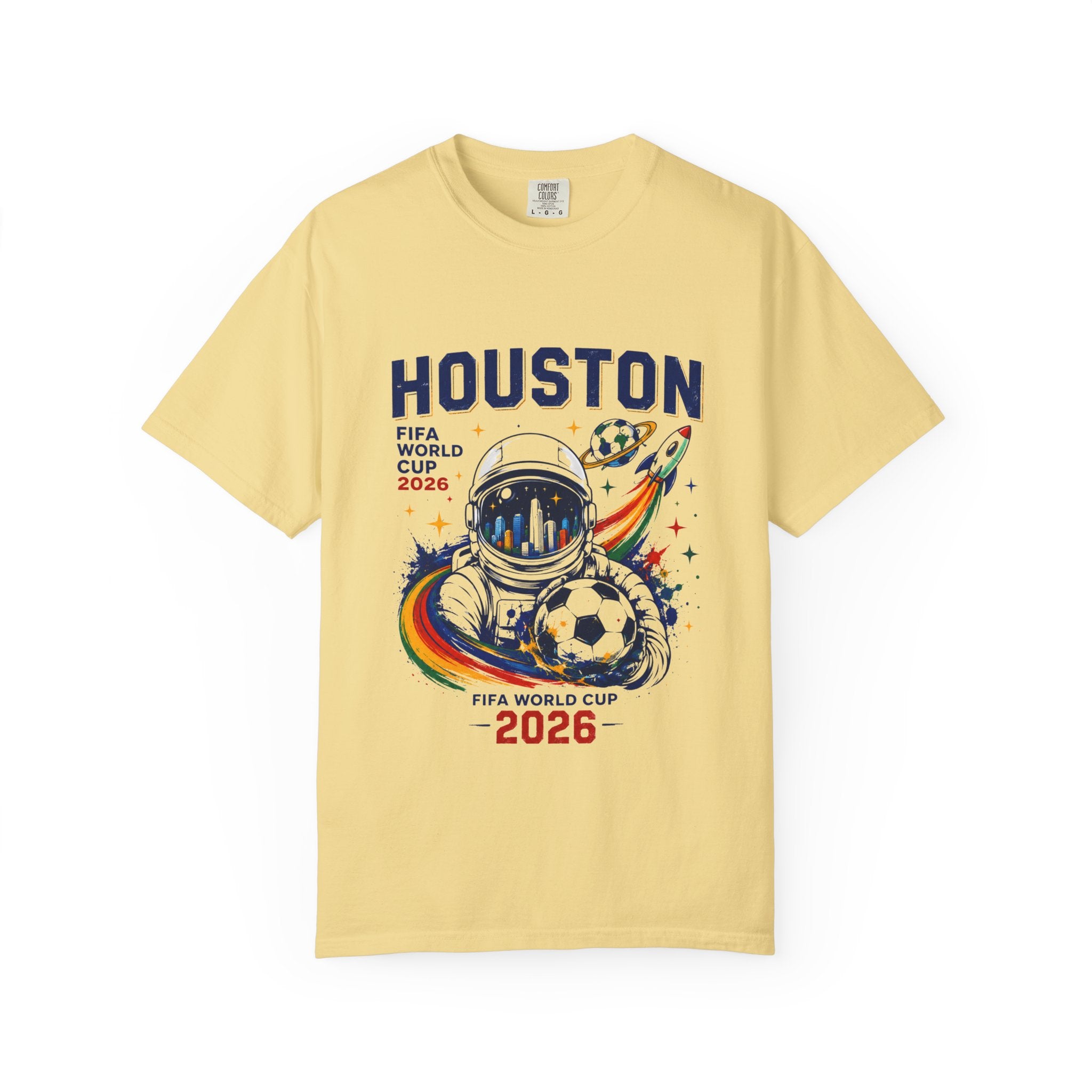 Houston FIFA World Cup 2026 Astronaut Soccer T-Shirt