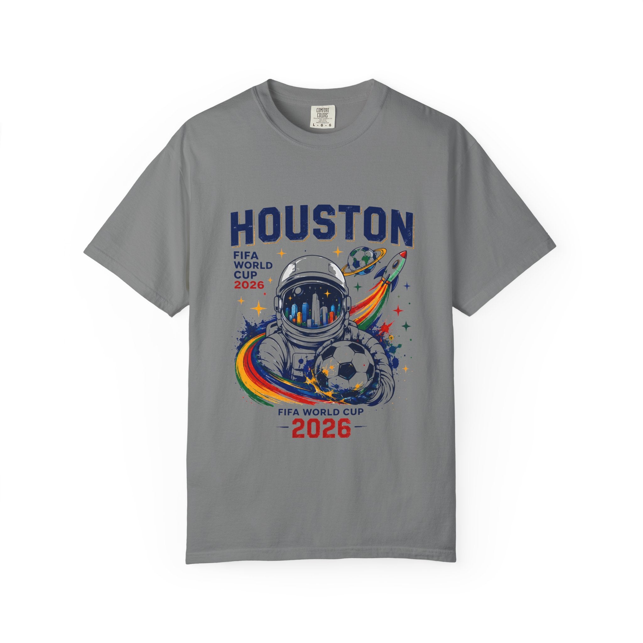 Houston FIFA World Cup 2026 Astronaut Soccer T-Shirt