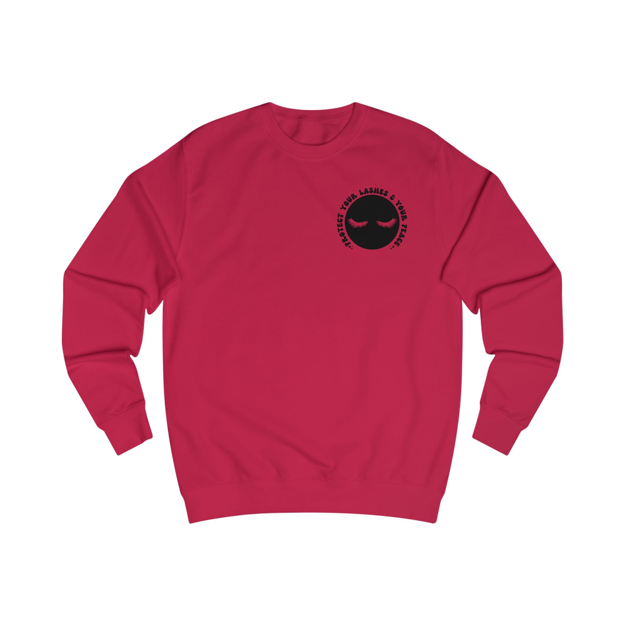 Protect Your Lashes & Your Peace Sweatshirt — Graphic Cozy Crewneck for Lash Artists & Self‑Care Lovers