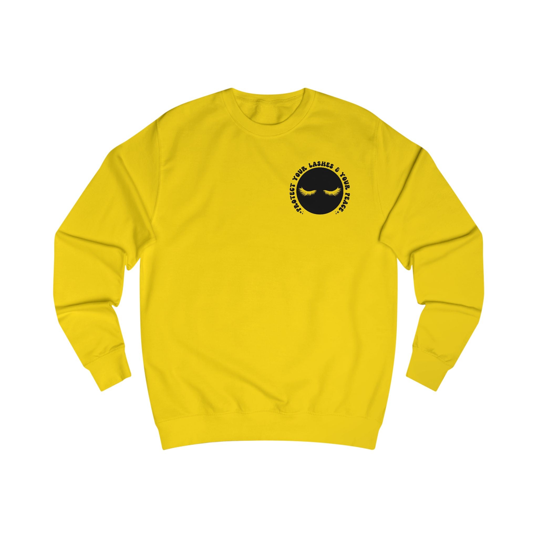 Protect Your Lashes & Your Peace Sweatshirt — Graphic Cozy Crewneck for Lash Artists & Self‑Care Lovers