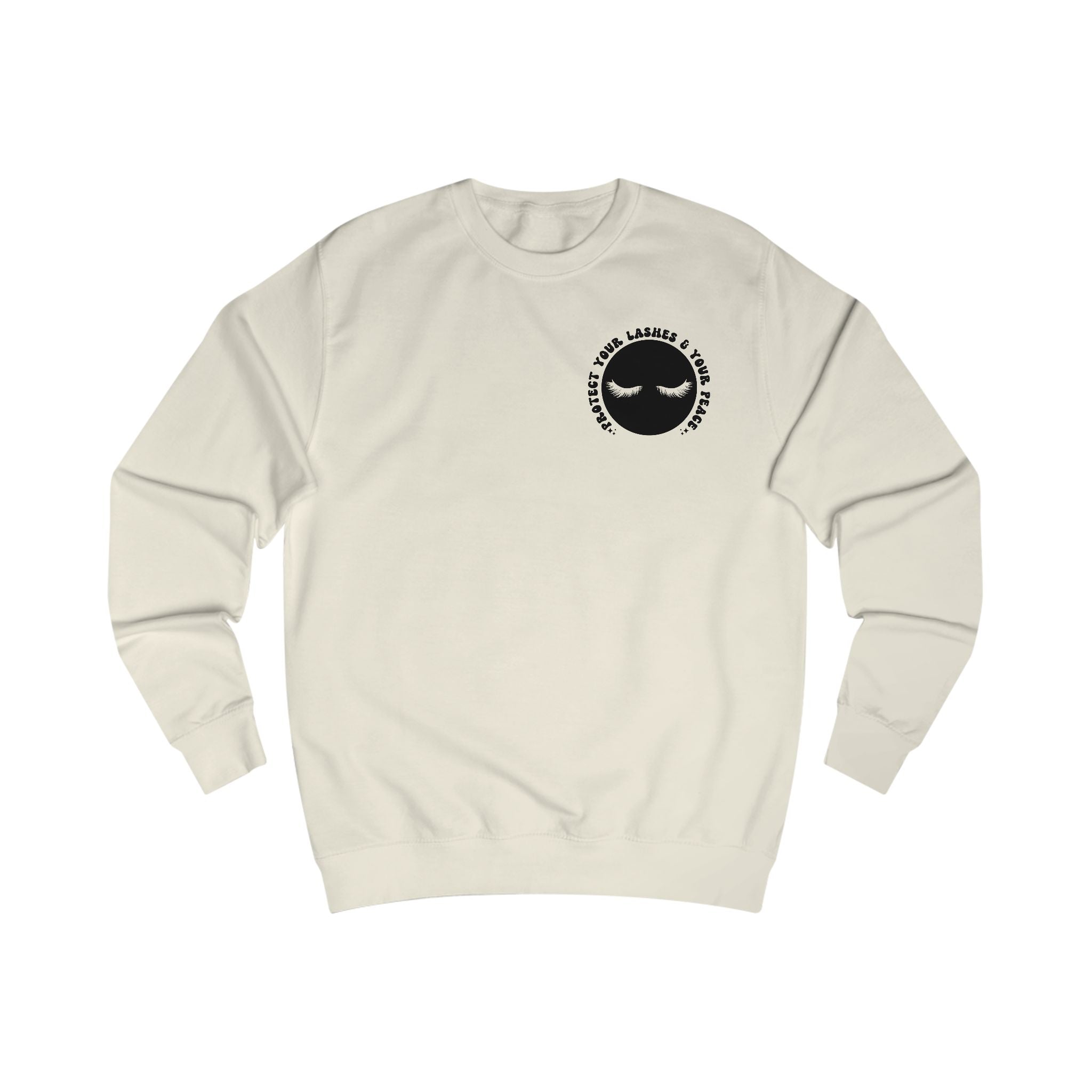 Protect Your Lashes & Your Peace Sweatshirt — Graphic Cozy Crewneck for Lash Artists & Self‑Care Lovers