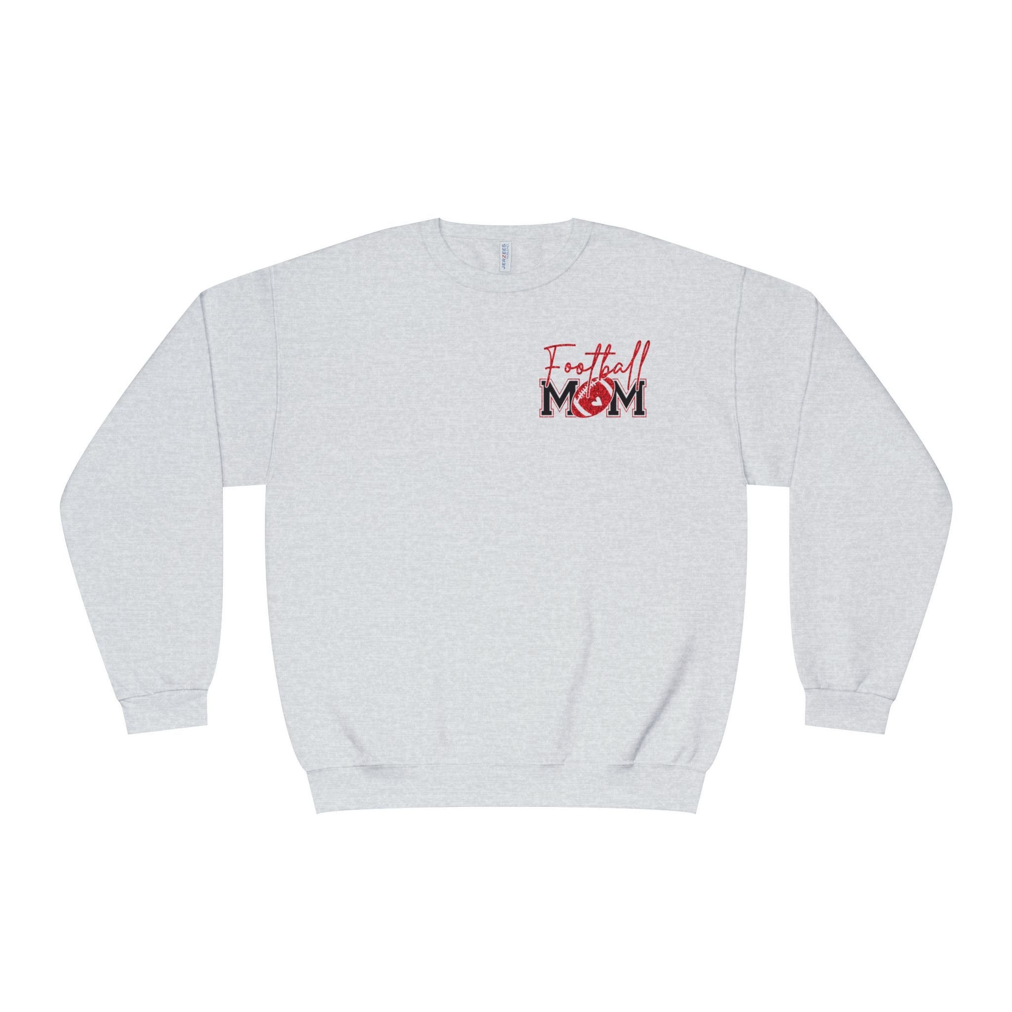 Football Mom Crewneck Sweatshirt — White Football MOM Pullover (Front & Back Graphic)