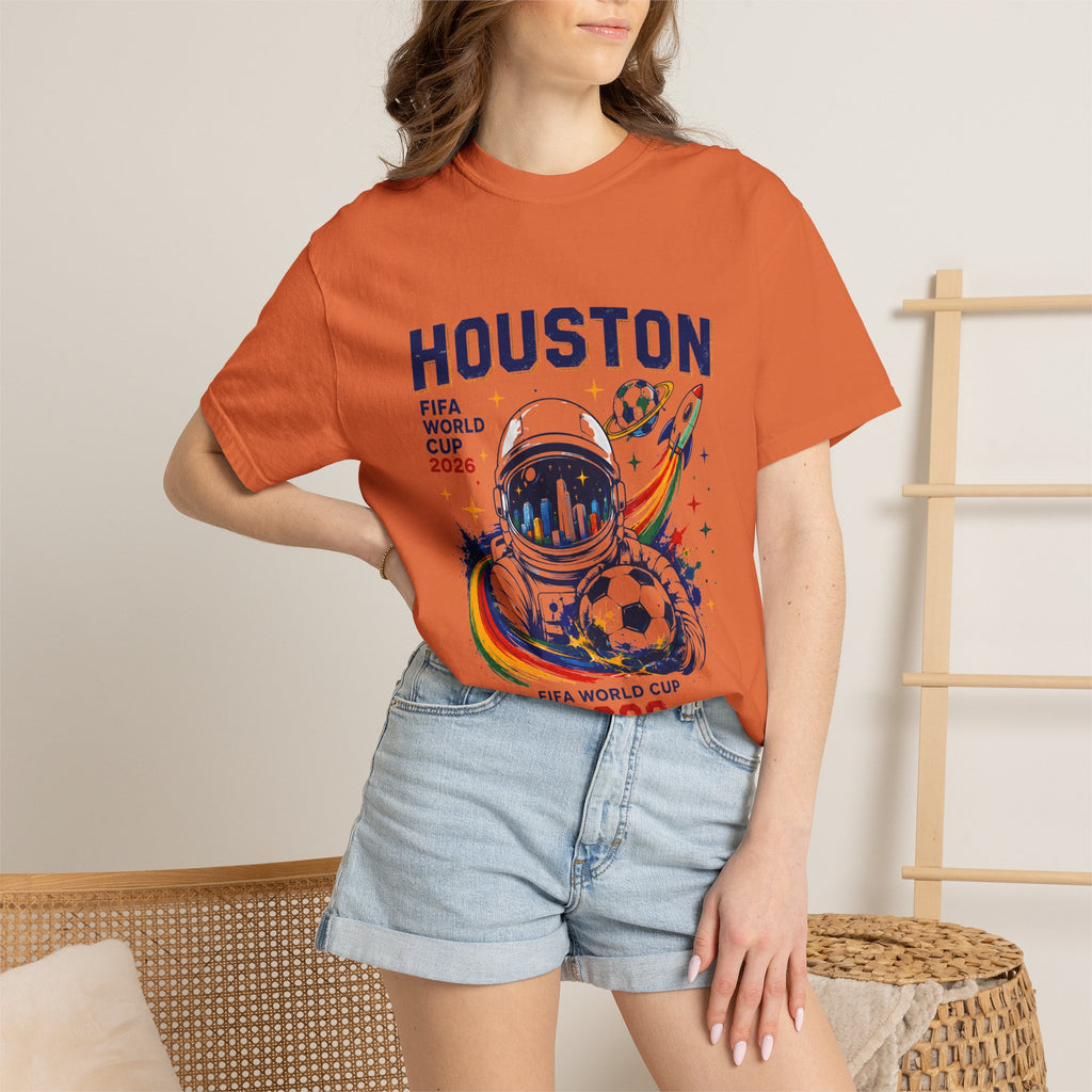Houston FIFA World Cup 2026 Astronaut Soccer T-Shirt