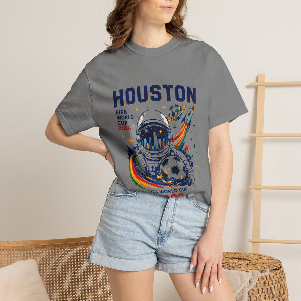 Houston FIFA World Cup 2026 Astronaut Soccer T-Shirt