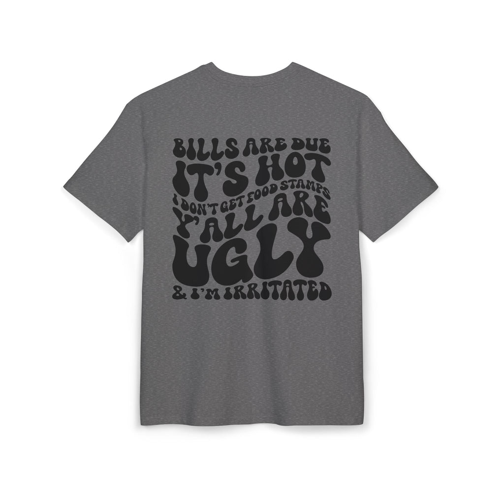 Oversize Tee — Retro Drip Smiley “Bills Are Due” Graphic