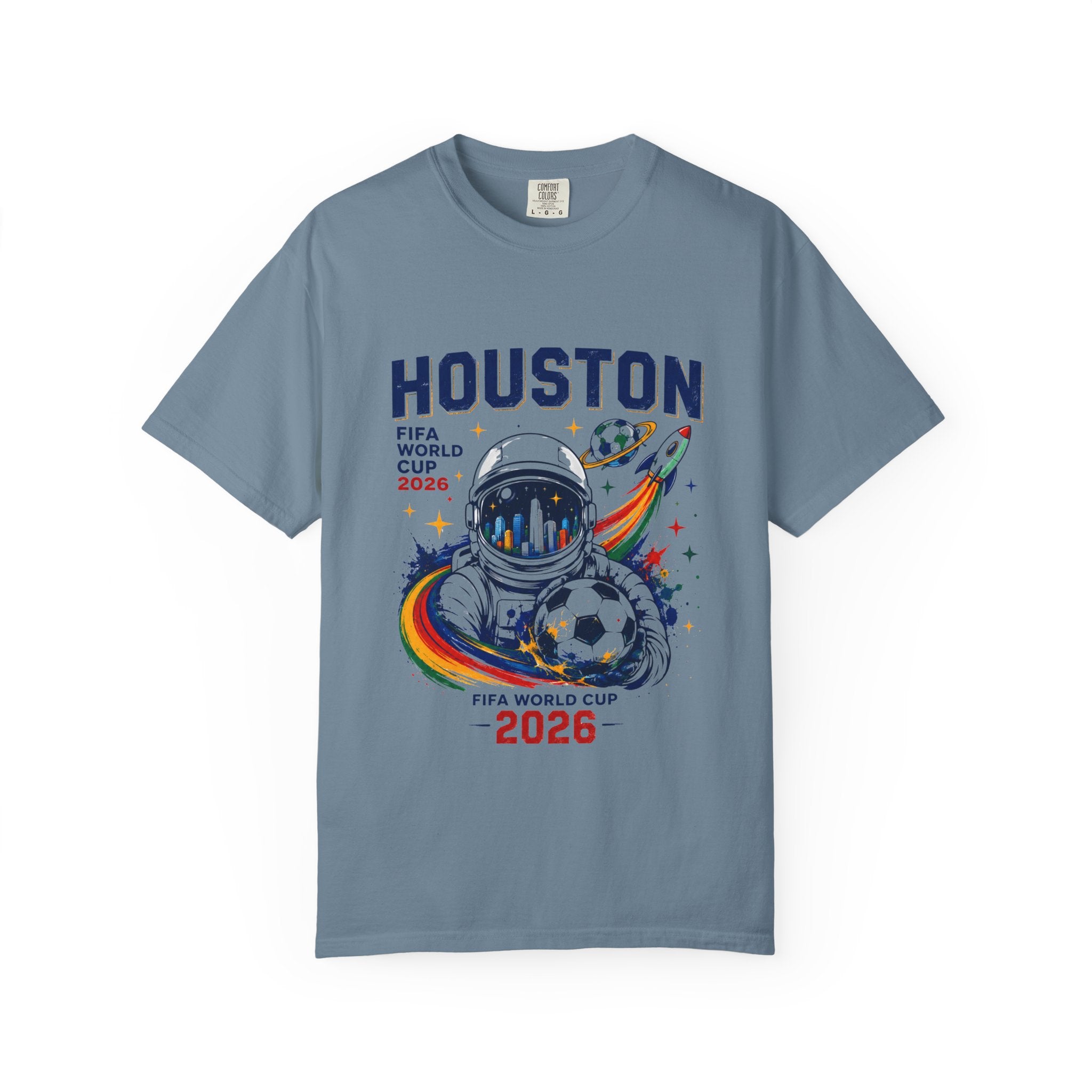 Houston FIFA World Cup 2026 Astronaut Soccer T-Shirt