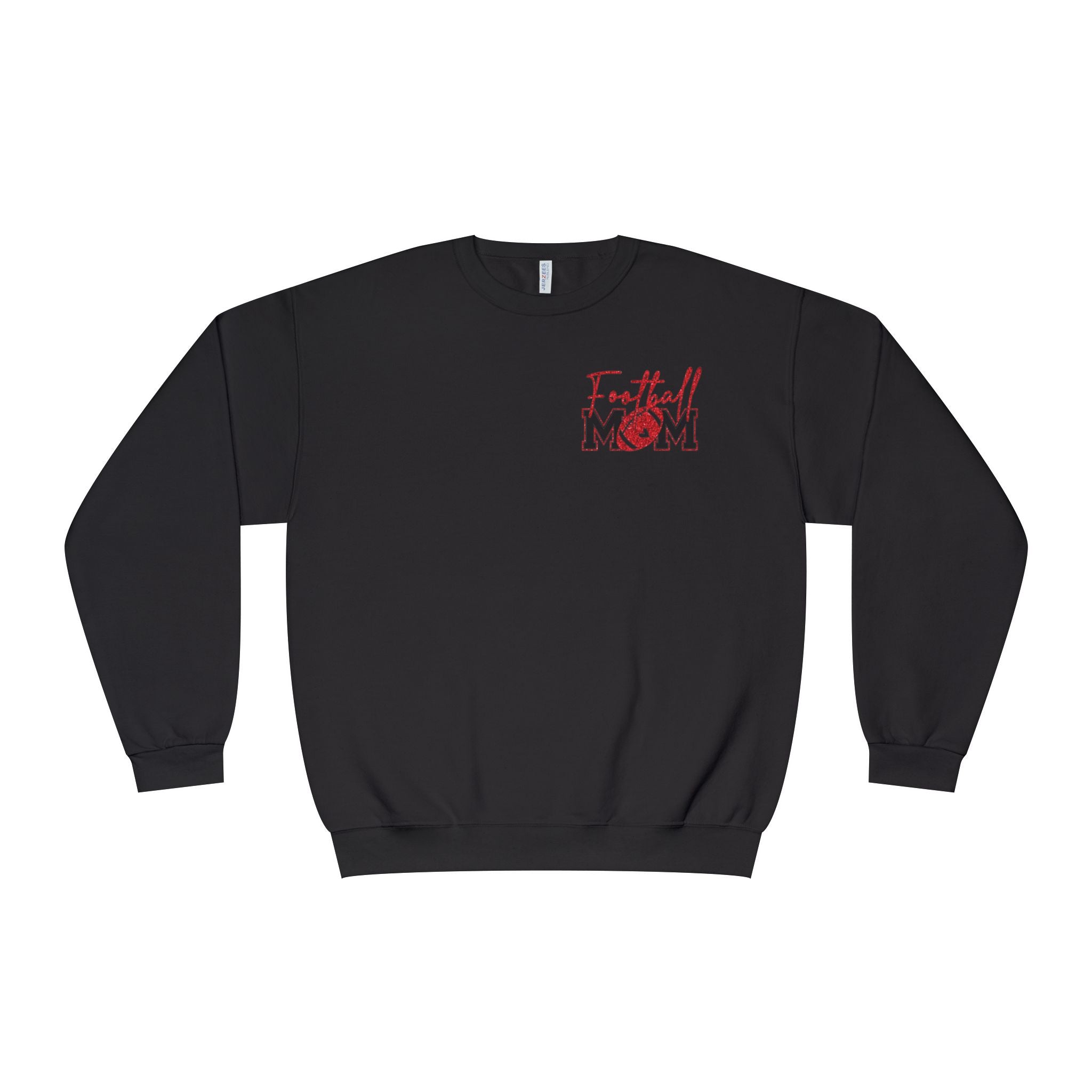 Football Mom Crewneck Sweatshirt — White Football MOM Pullover (Front & Back Graphic)