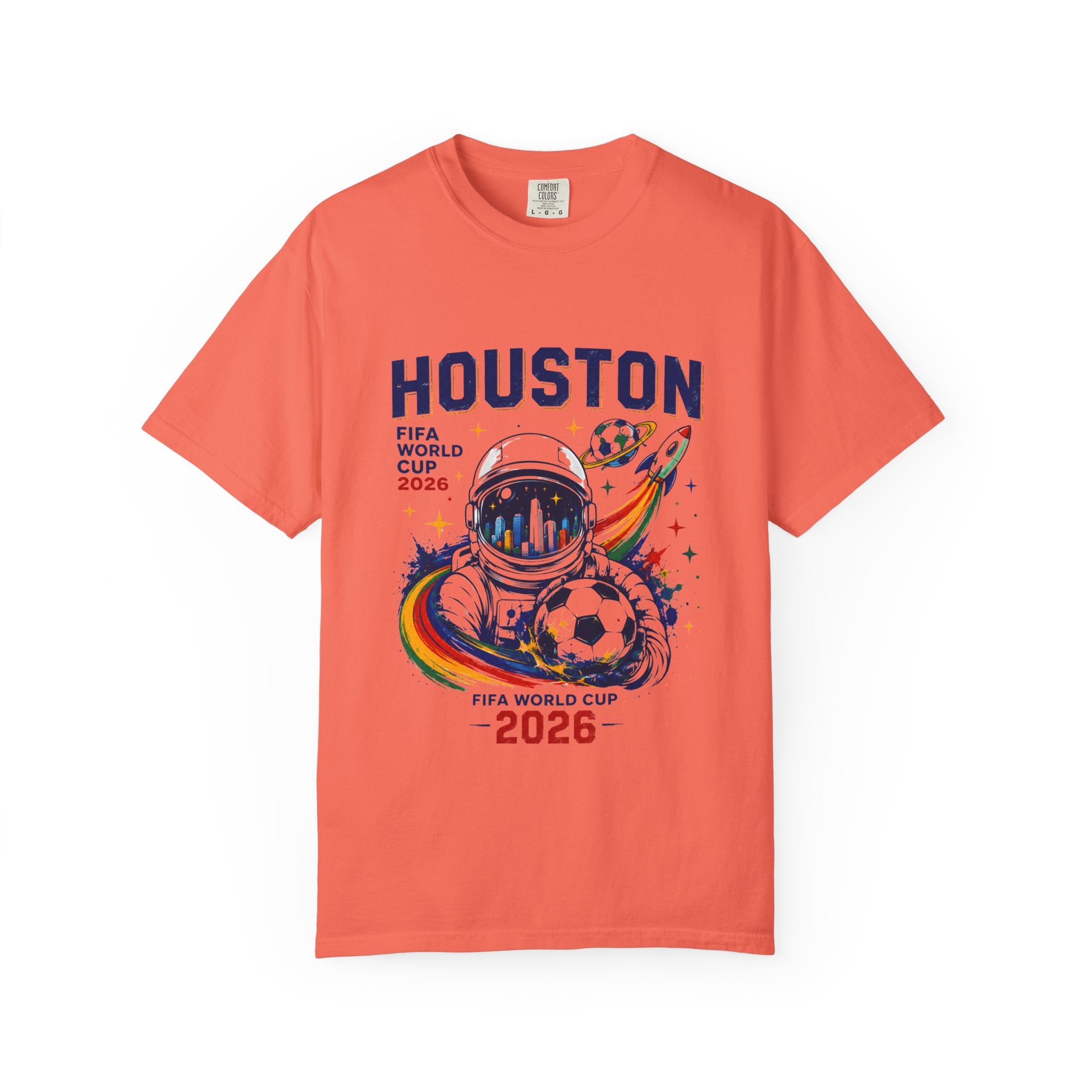 Houston FIFA World Cup 2026 Astronaut Soccer T-Shirt