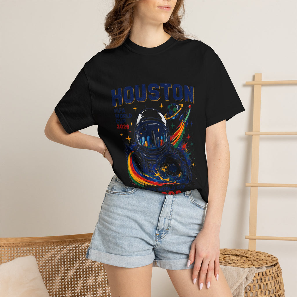Houston FIFA World Cup 2026 Astronaut Soccer T-Shirt