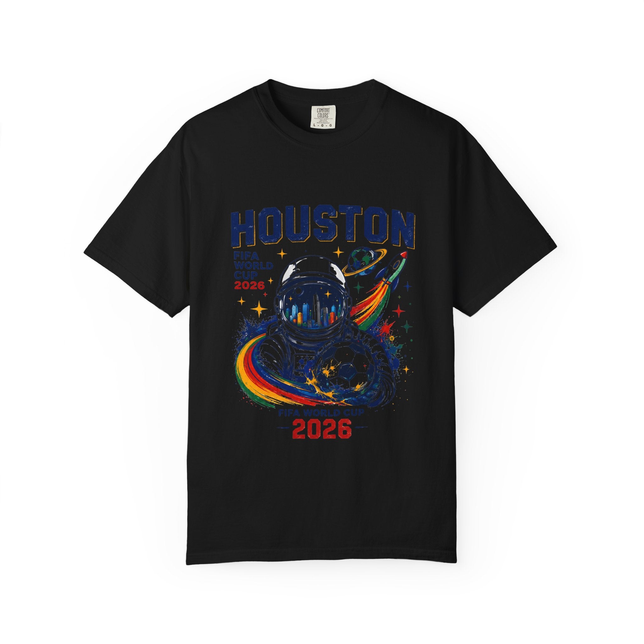 Houston FIFA World Cup 2026 Astronaut Soccer T-Shirt