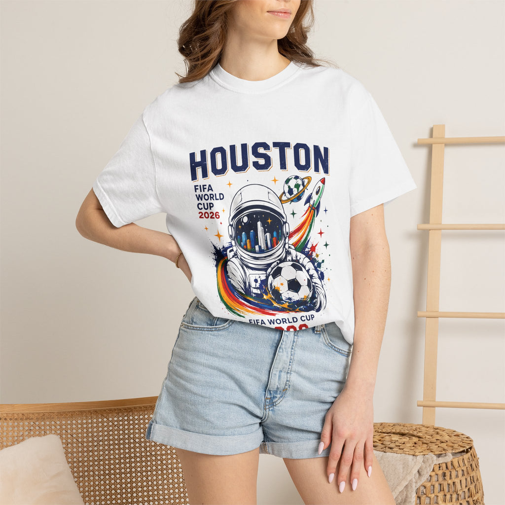 Houston FIFA World Cup 2026 Astronaut Soccer T-Shirt