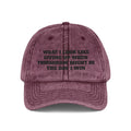 Embroidered Vintage Cap — "What I Look Like Giving Up" Motivational Baseball Hat