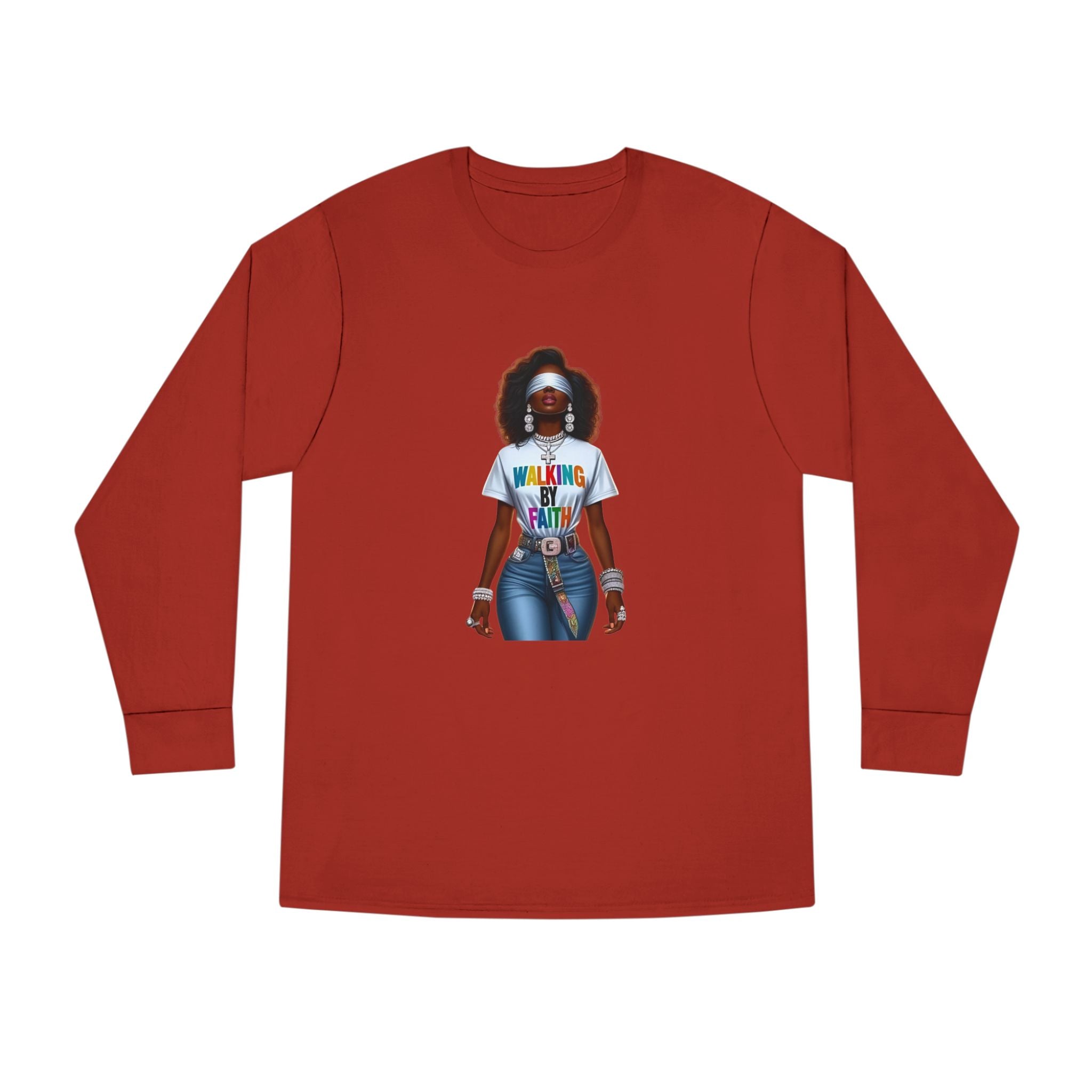 Long Sleeve Tee — 'Walking in My Purpose' Afrocentric Graphic Shirt