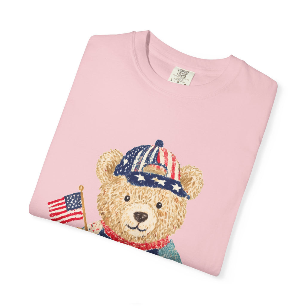 Patriotic Teddy Bear T-Shirt — "250 Years of Freedom" Graphic