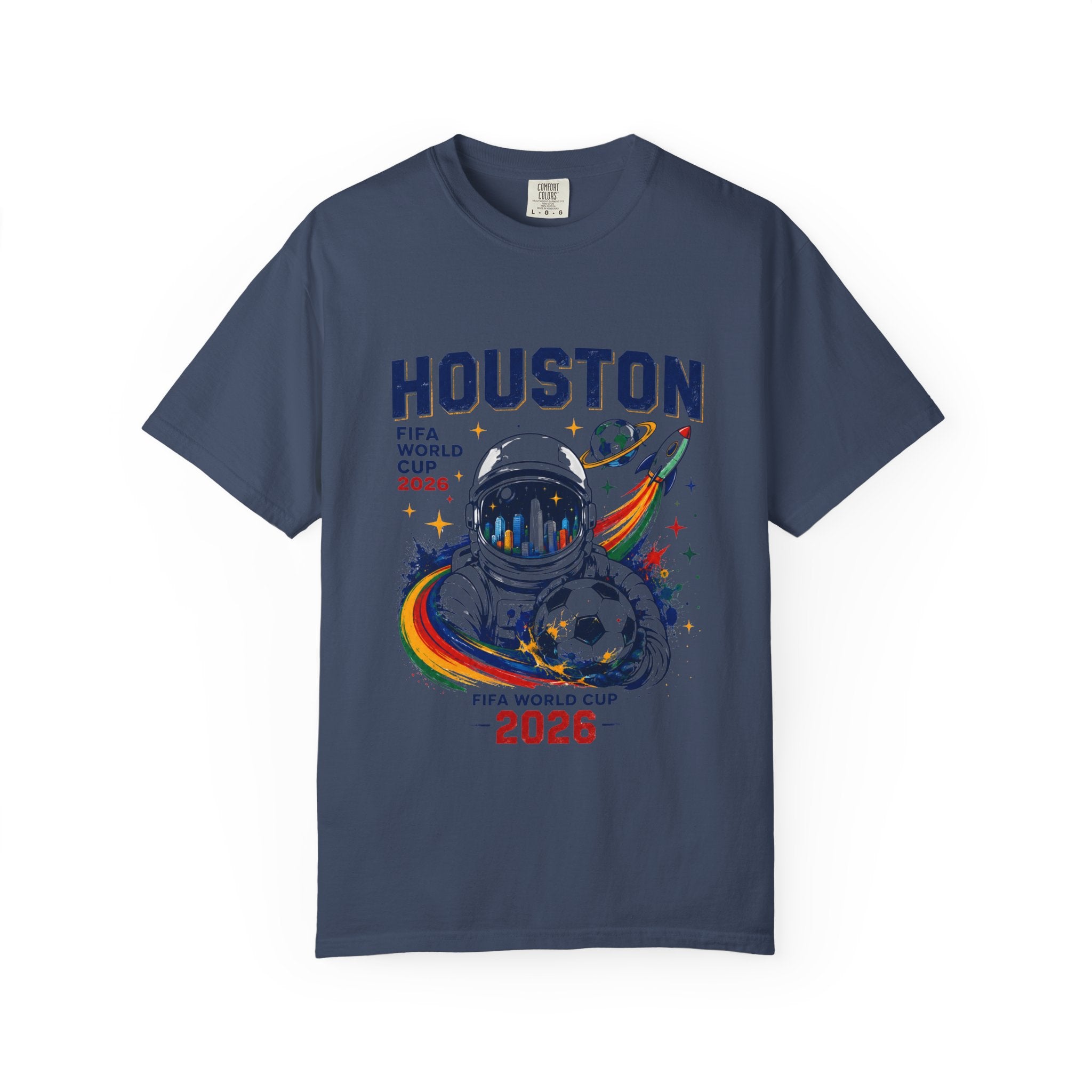 Houston FIFA World Cup 2026 Astronaut Soccer T-Shirt