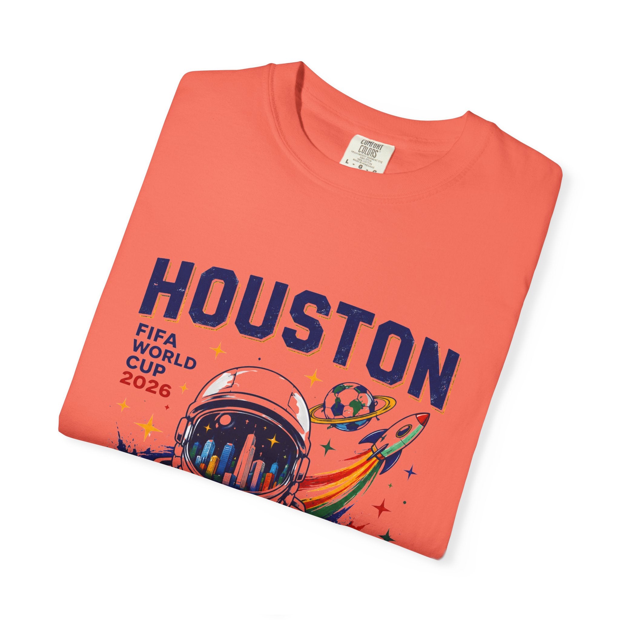 Houston FIFA World Cup 2026 Astronaut Soccer T-Shirt
