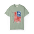 Patriotic Watercolor Flag T-Shirt — "God Bless America"