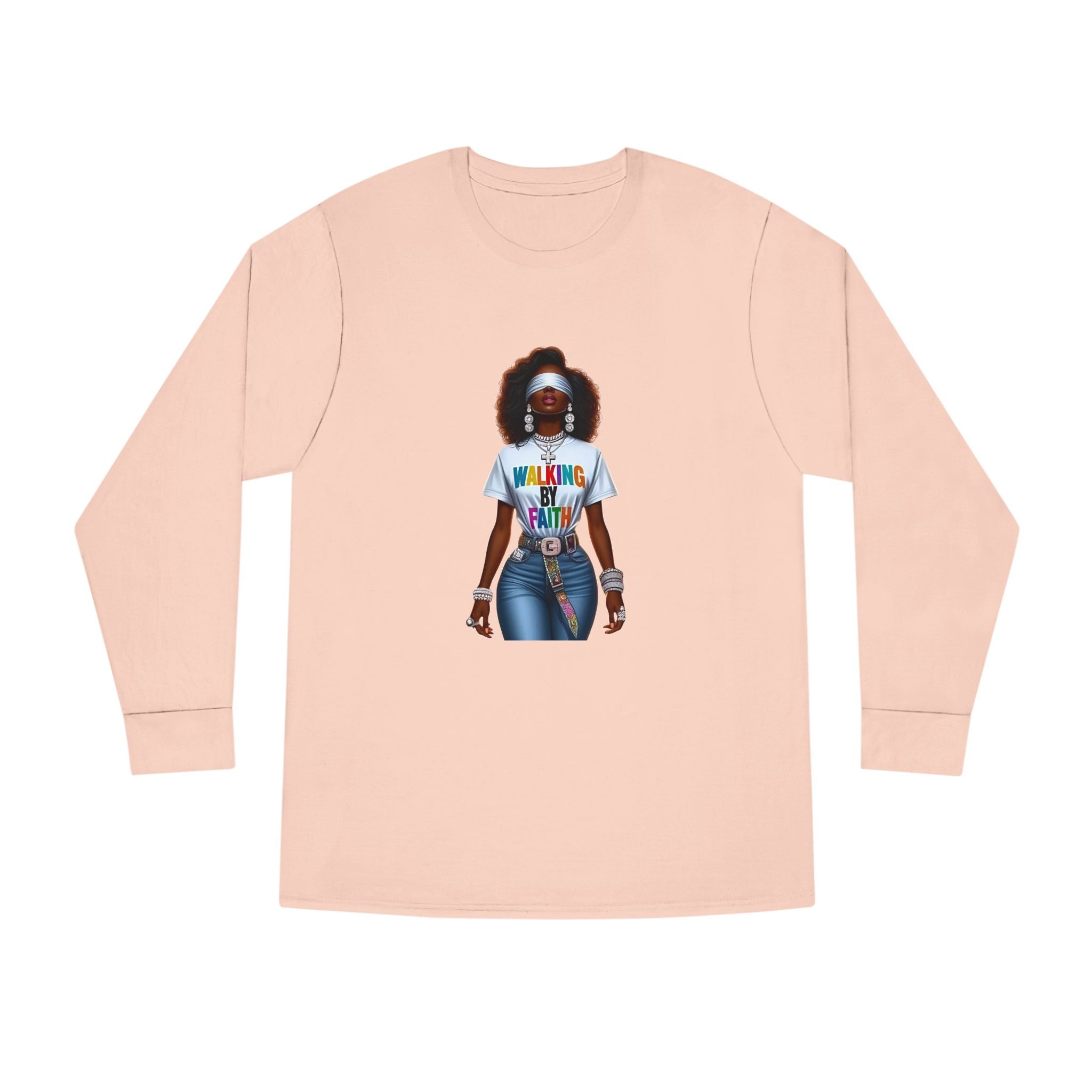 Long Sleeve Tee — 'Walking in My Purpose' Afrocentric Graphic Shirt