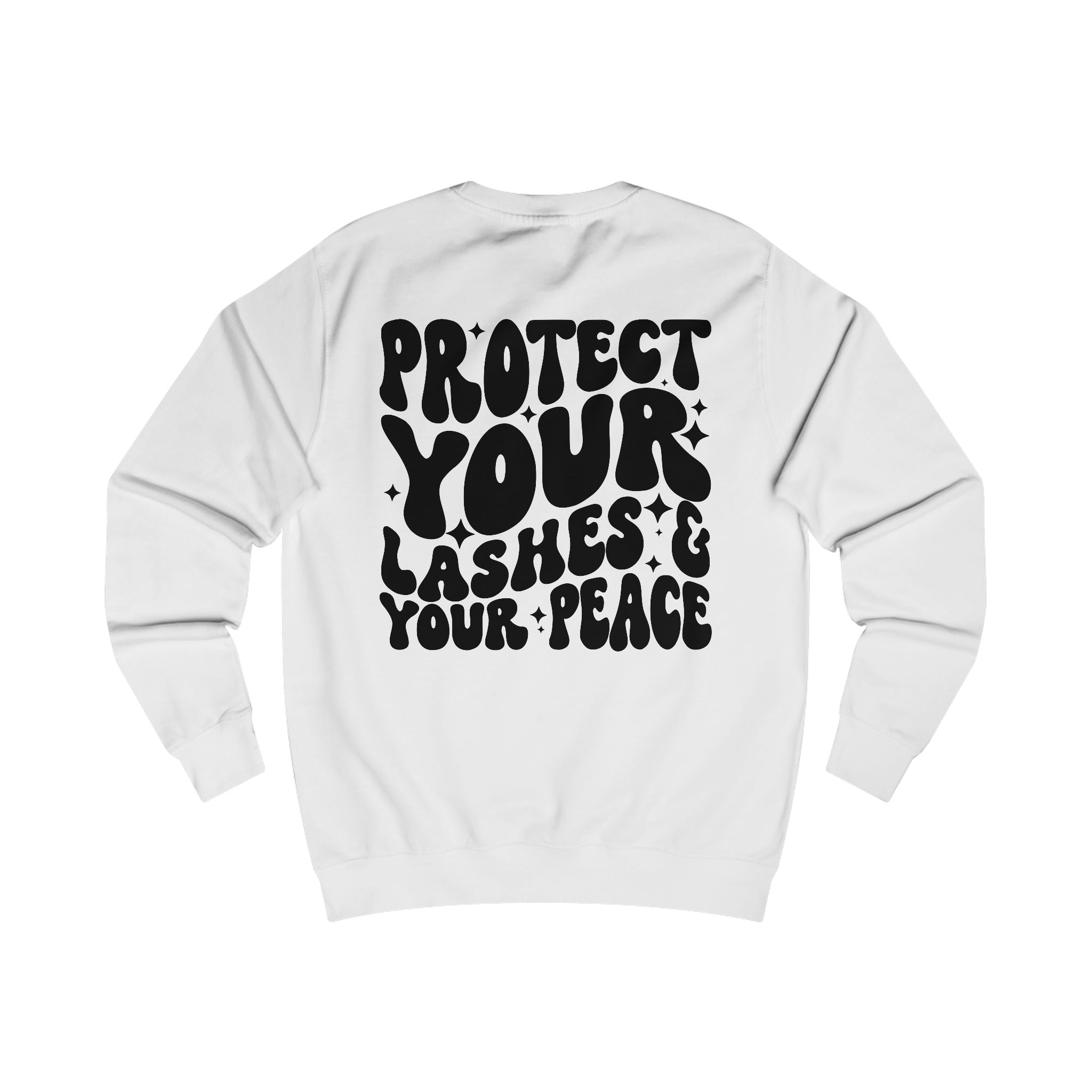 Protect Your Lashes & Your Peace Sweatshirt — Graphic Cozy Crewneck for Lash Artists & Self‑Care Lovers