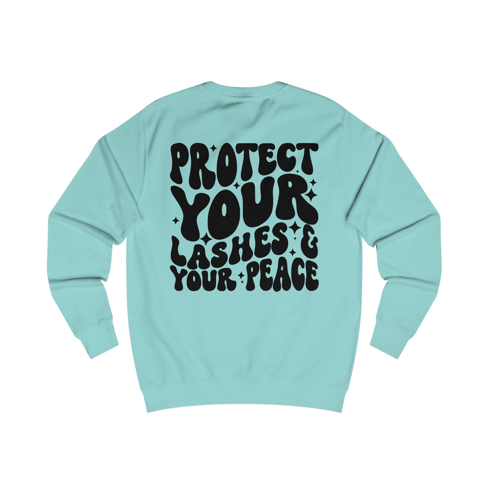 Protect Your Lashes & Your Peace Sweatshirt — Graphic Cozy Crewneck for Lash Artists & Self‑Care Lovers