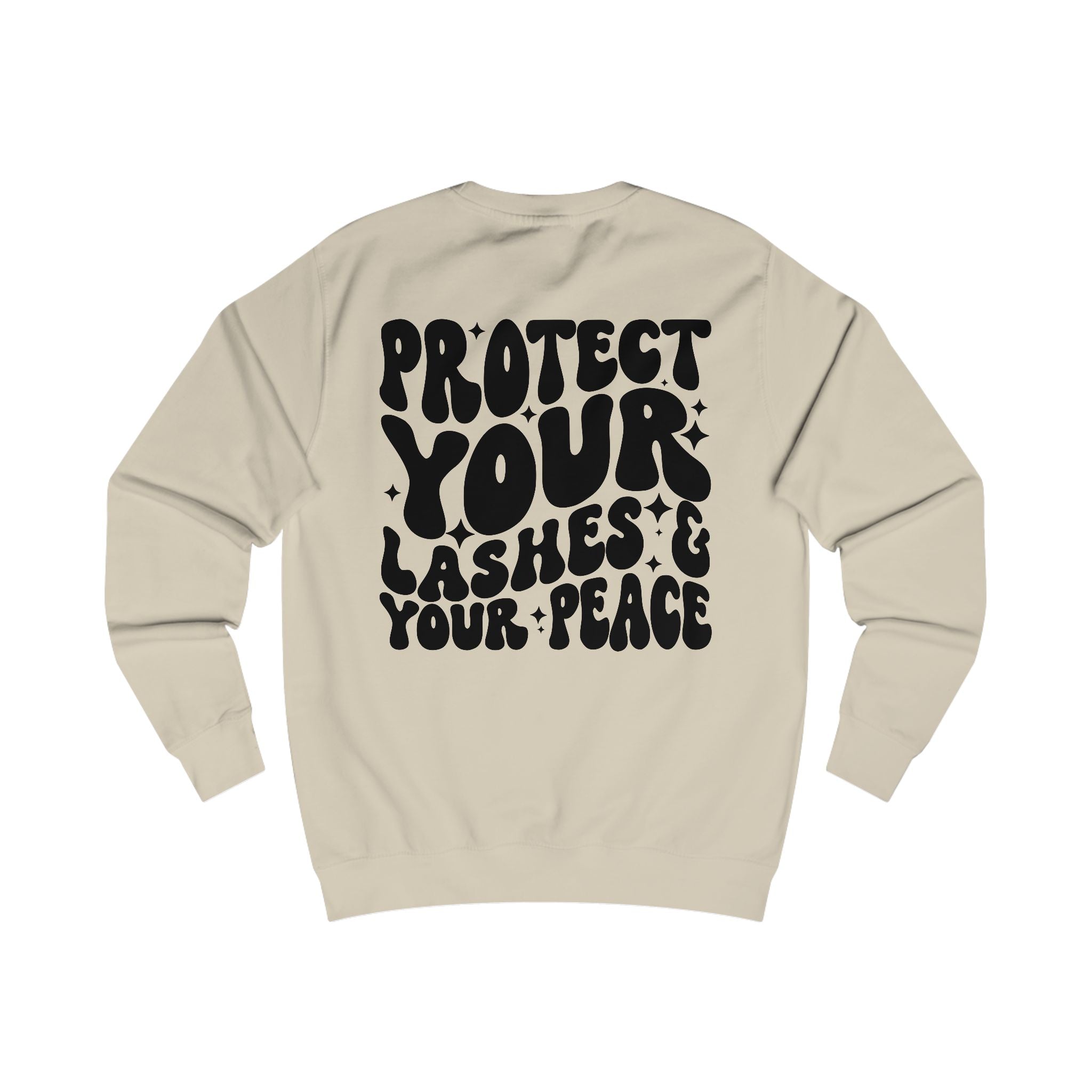 Protect Your Lashes & Your Peace Sweatshirt — Graphic Cozy Crewneck for Lash Artists & Self‑Care Lovers