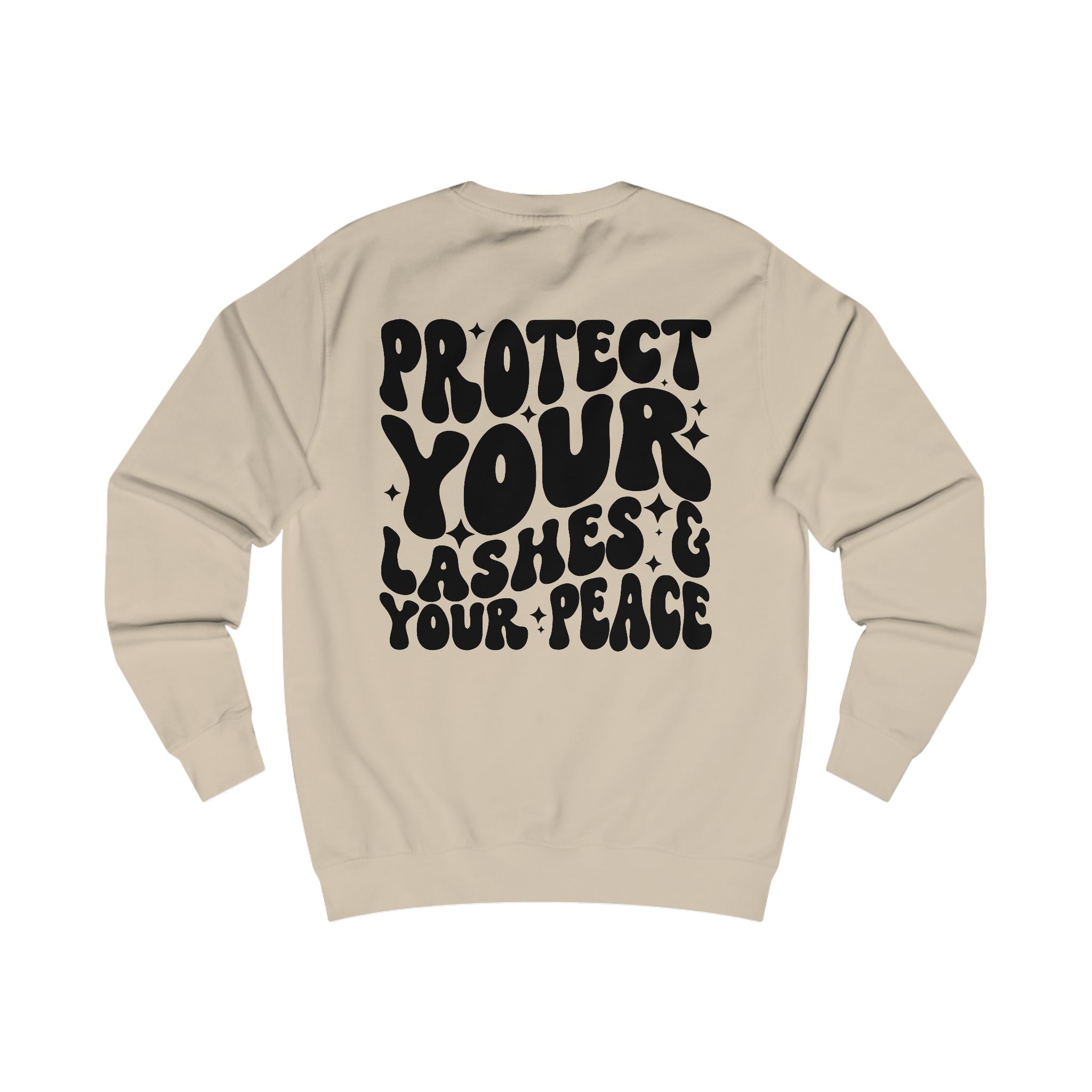 Protect Your Lashes & Your Peace Sweatshirt — Graphic Cozy Crewneck for Lash Artists & Self‑Care Lovers