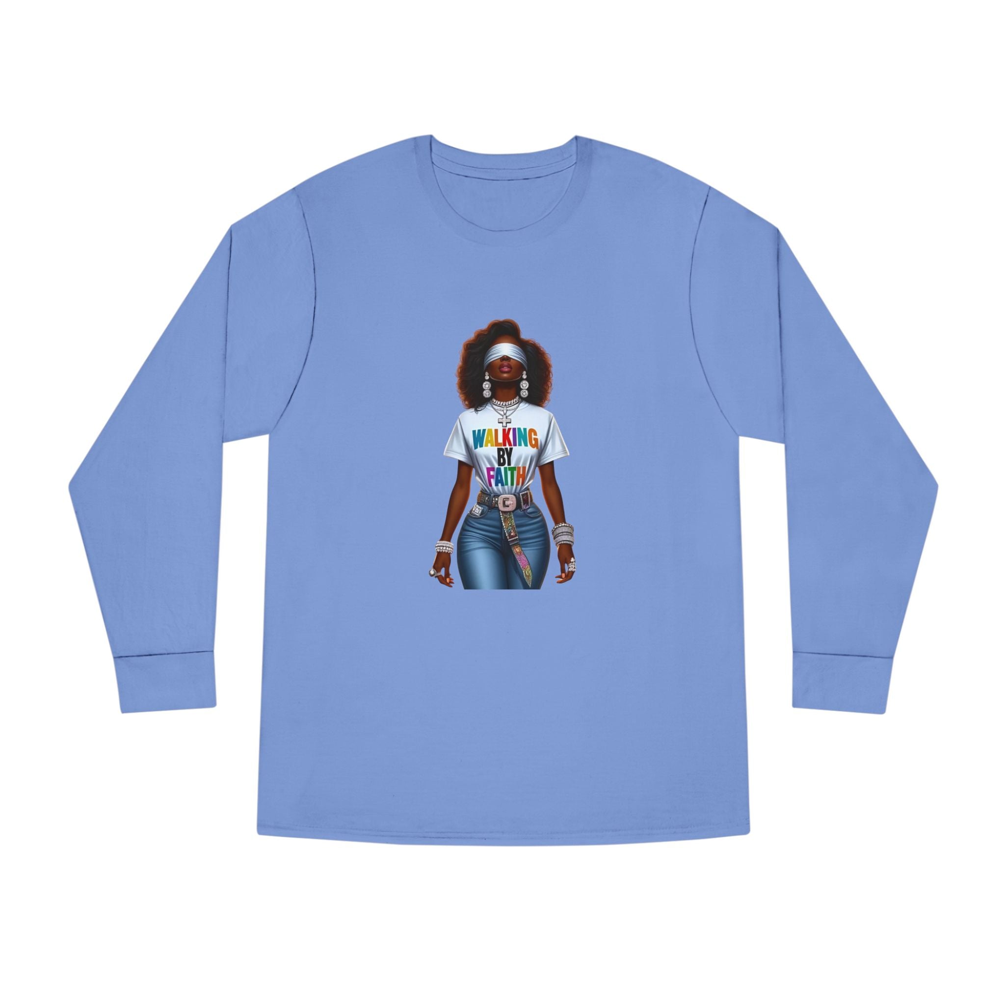 Long Sleeve Tee — 'Walking in My Purpose' Afrocentric Graphic Shirt