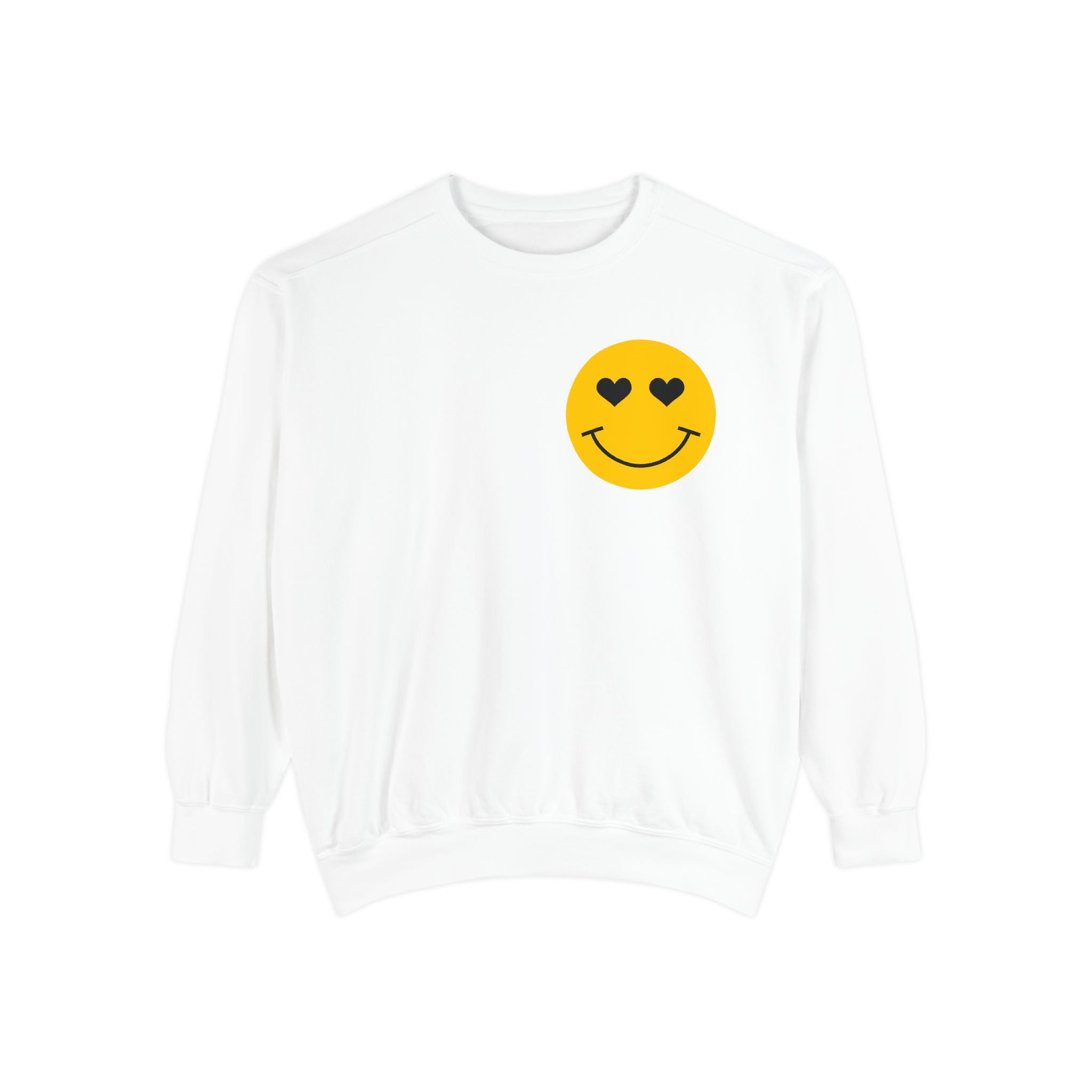 Sweatshirt — Retro Heart-Eyes Smiley Front + 'Did You Get Paid...' Vintage Quote Back