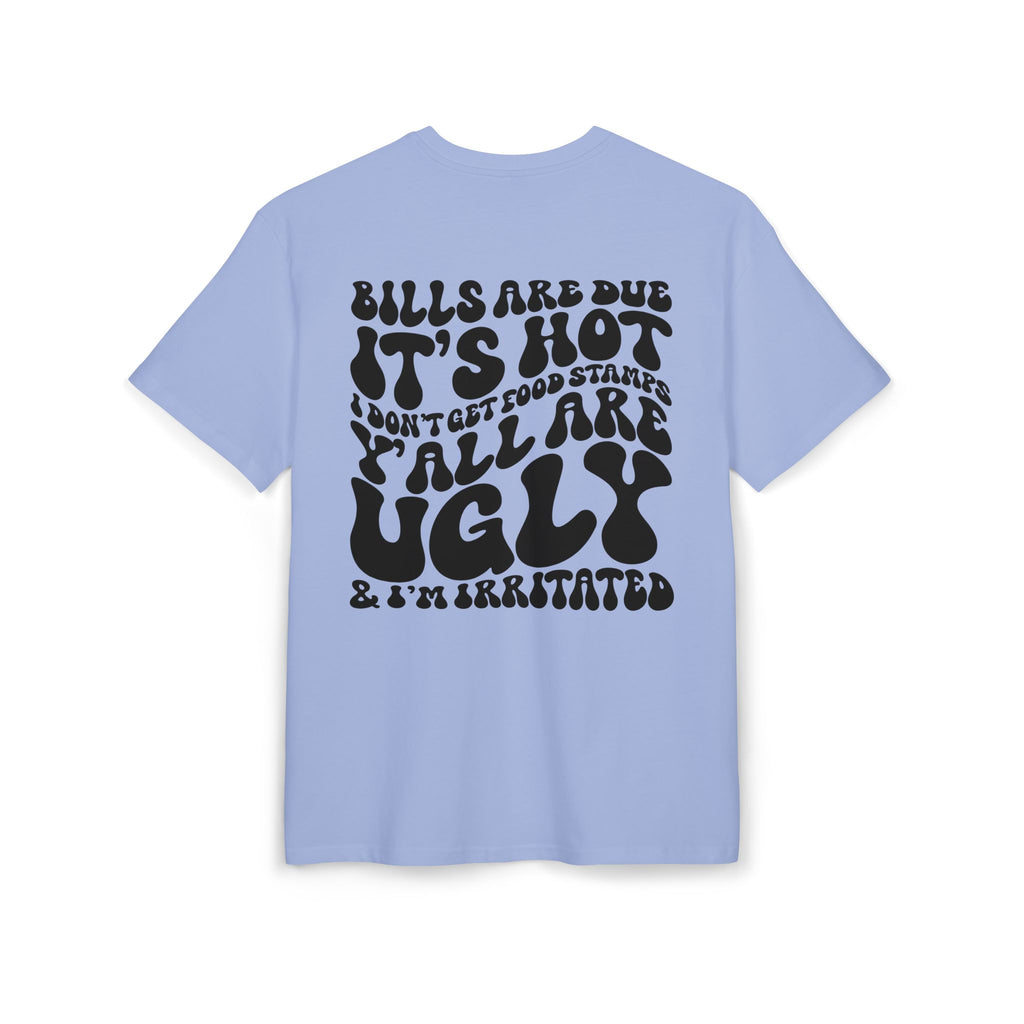 Oversize Tee — Retro Drip Smiley “Bills Are Due” Graphic