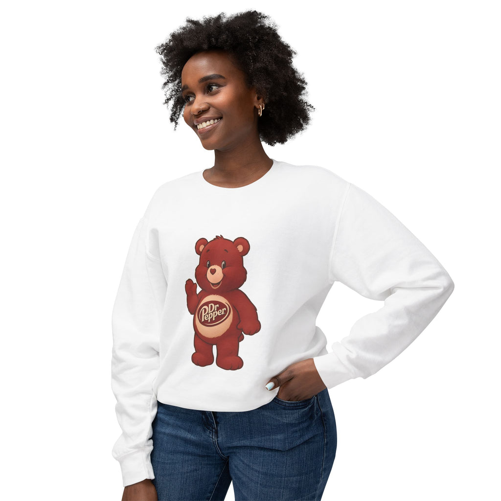 Dr Pepper Bear Crewneck Sweatshirt — "Just A Girl Who Loves Dr Pepper" Graphic