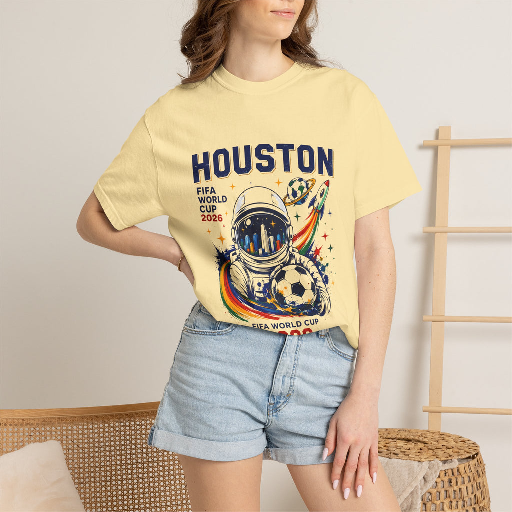 Houston FIFA World Cup 2026 Astronaut Soccer T-Shirt