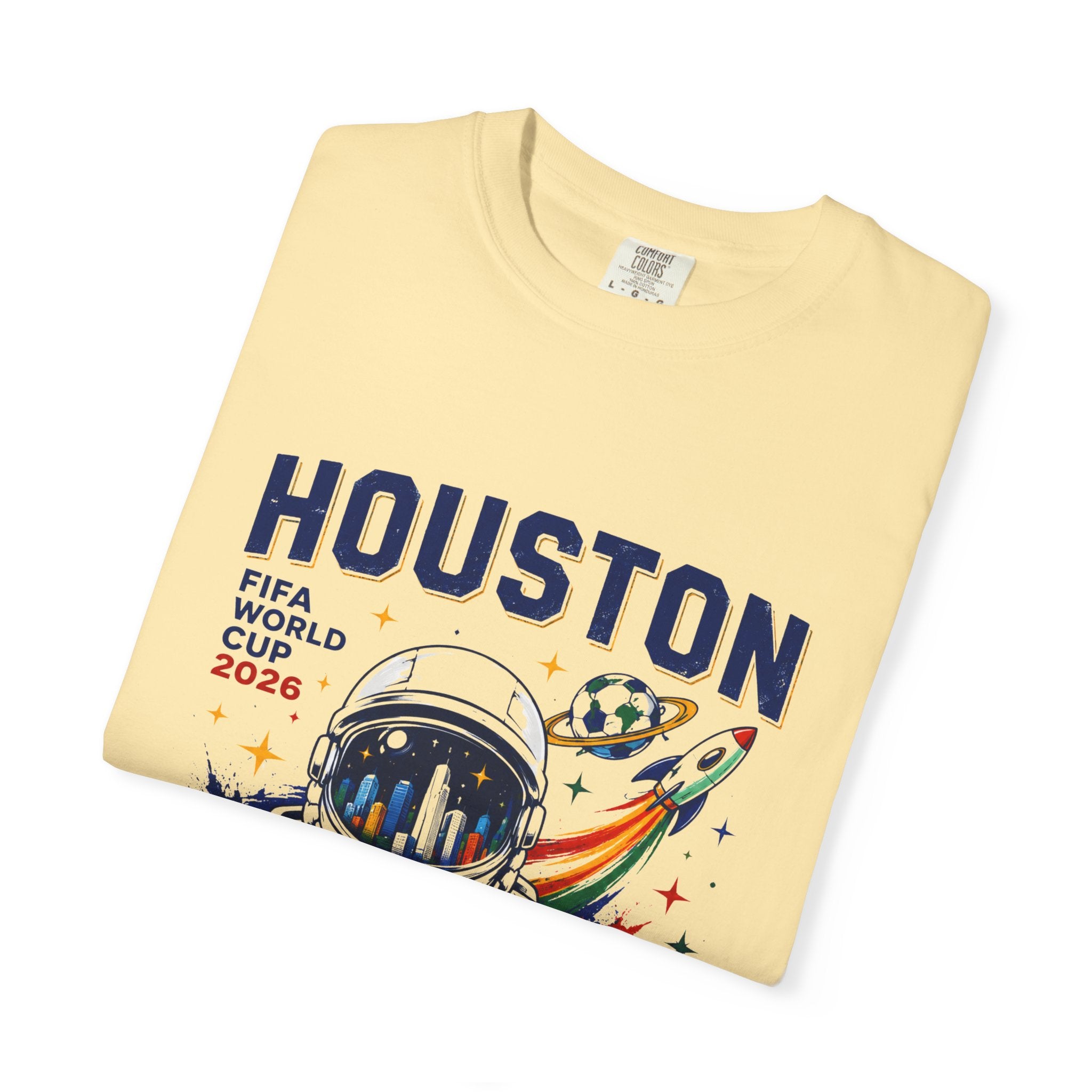 Houston FIFA World Cup 2026 Astronaut Soccer T-Shirt