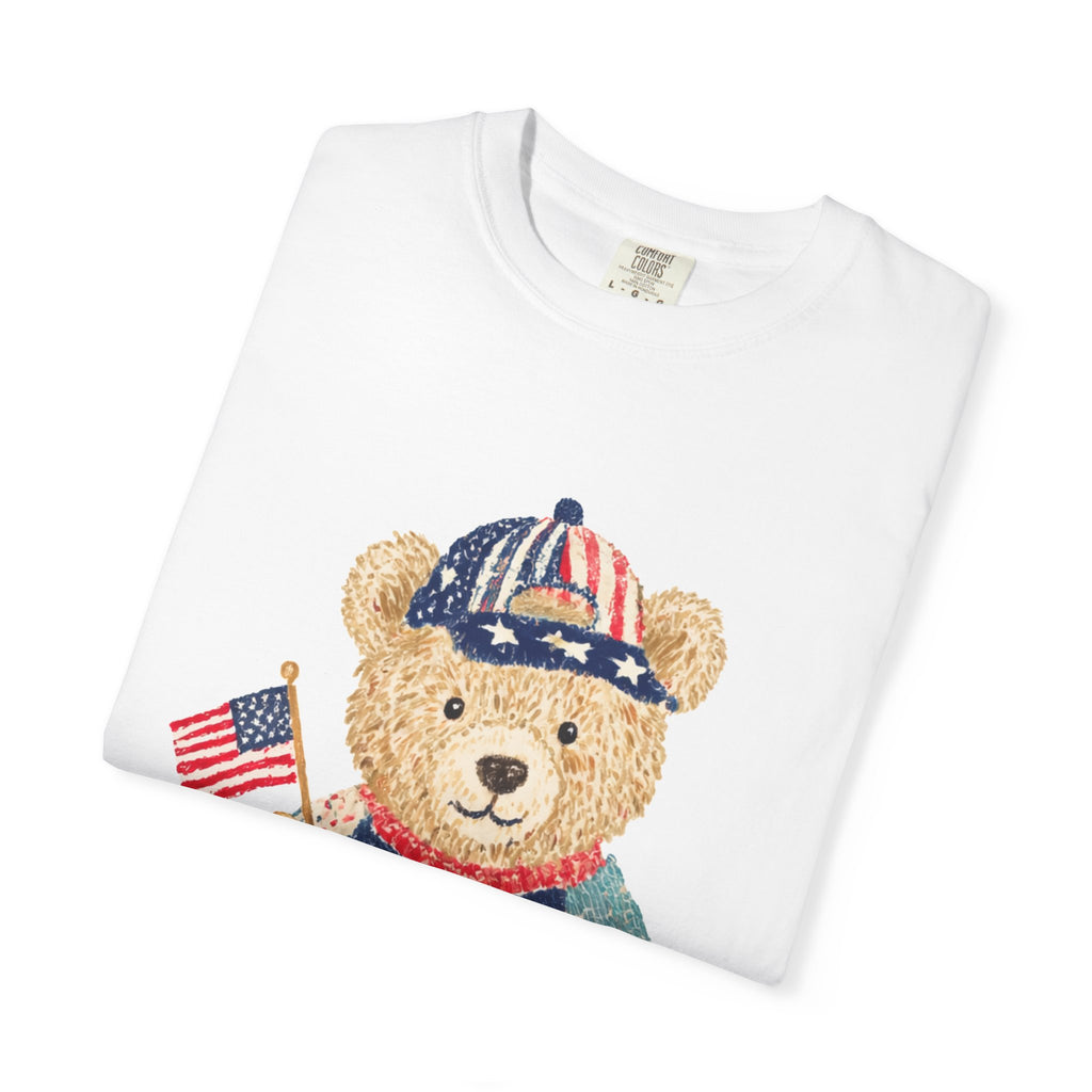 Patriotic Teddy Bear T-Shirt — "250 Years of Freedom" Graphic