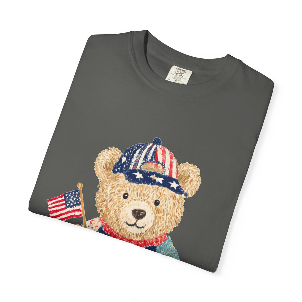 Patriotic Teddy Bear T-Shirt — "250 Years of Freedom" Graphic