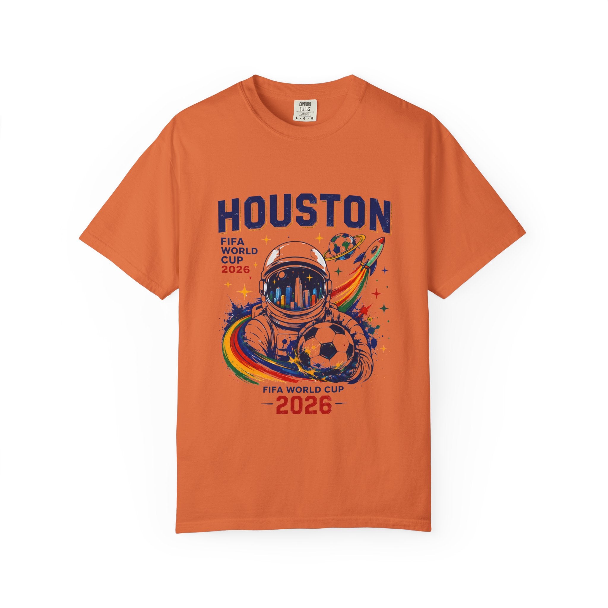 Houston FIFA World Cup 2026 Astronaut Soccer T-Shirt