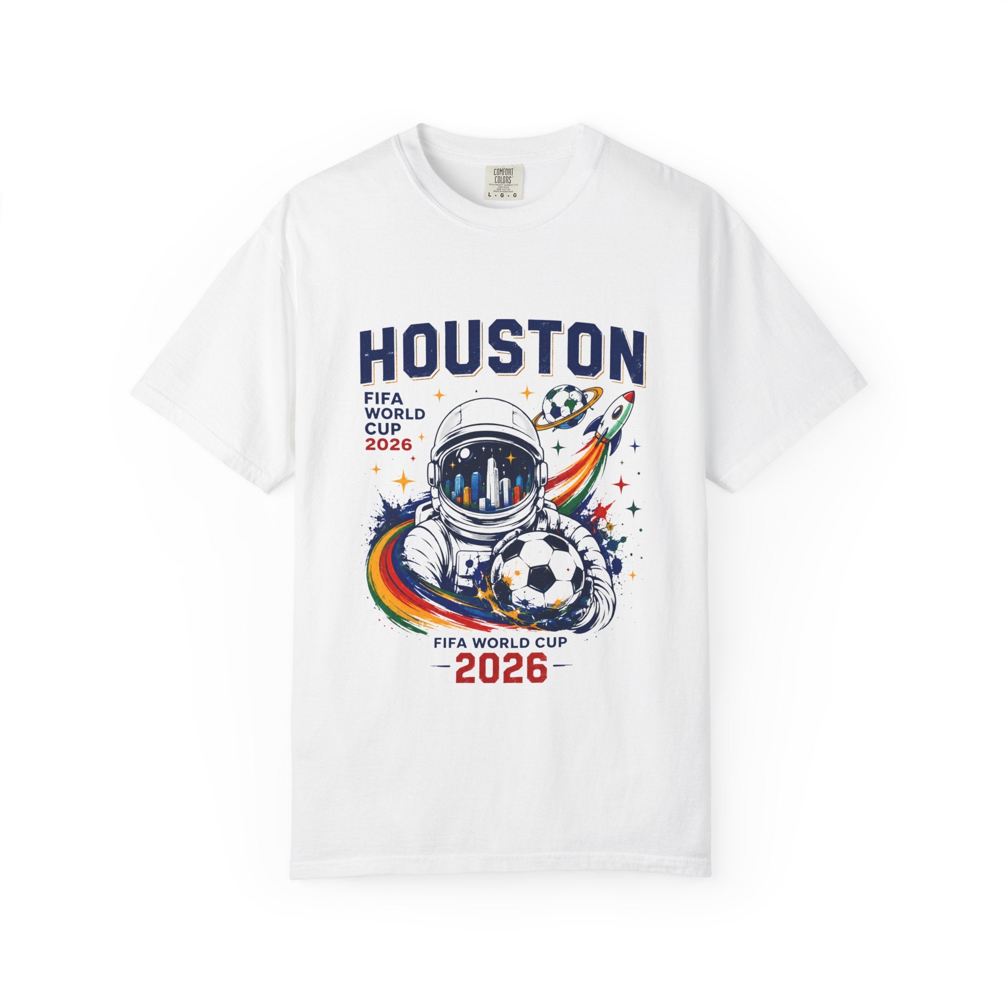 Houston FIFA World Cup 2026 Astronaut Soccer T-Shirt